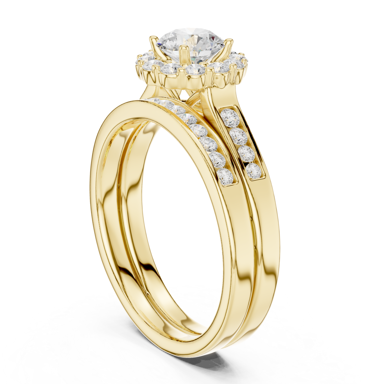  Gold Luminous Elegance Anniversary Ring Left View