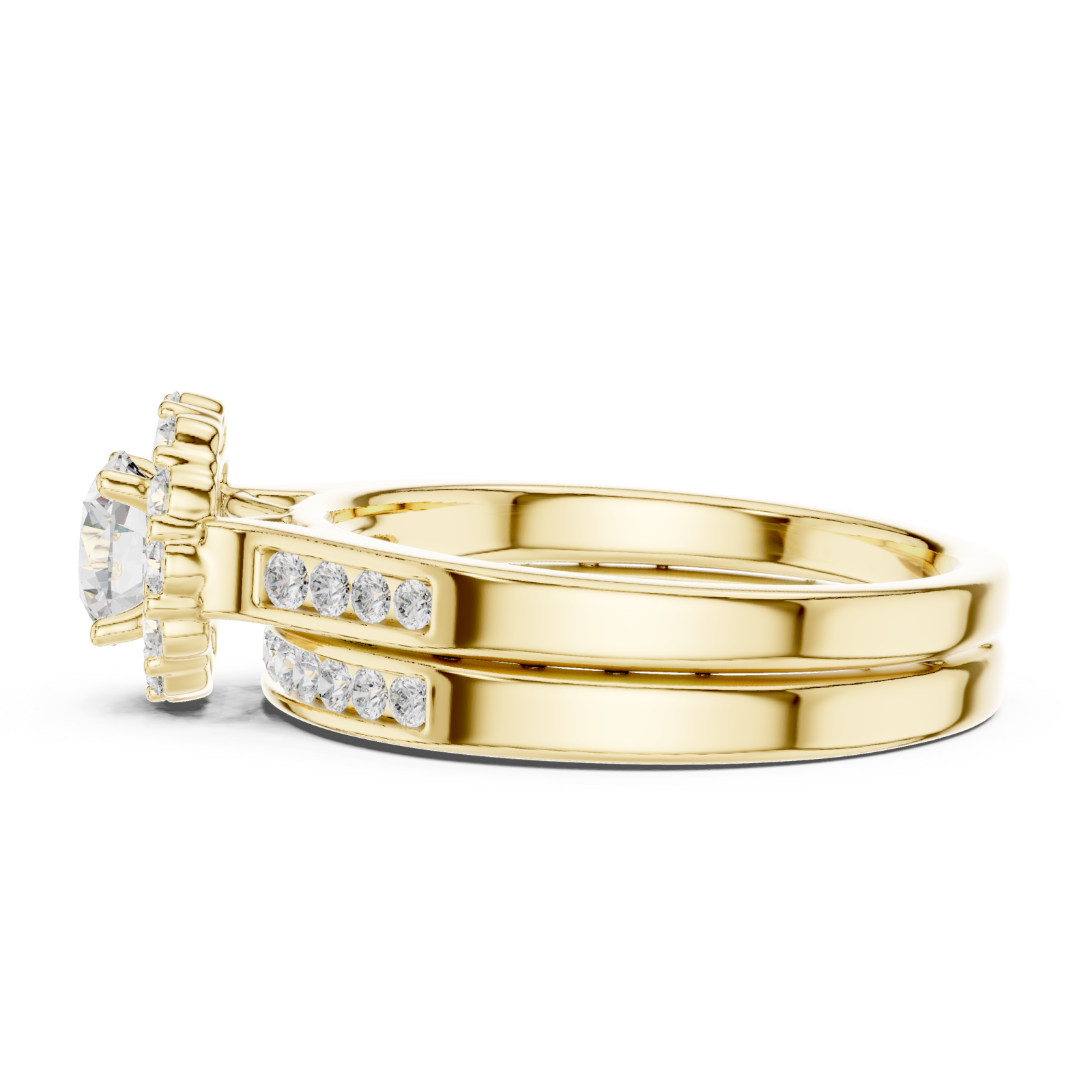  Gold Luminous Elegance Anniversary Ring Side View
