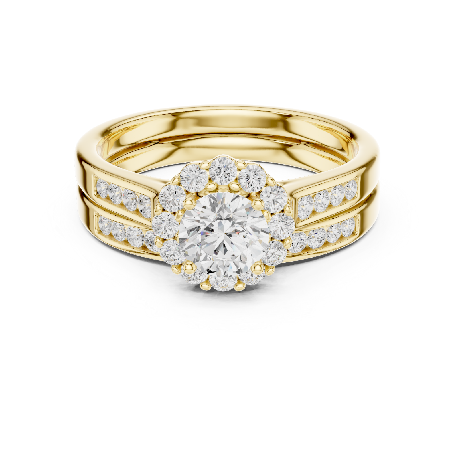  Gold Luminous Elegance Anniversary Ring Front View