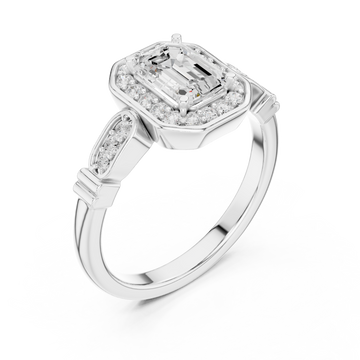  White Gold Imperial Embrace Halo Ring Right View