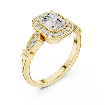 Gold Imperial Embrace Halo Ring Right View