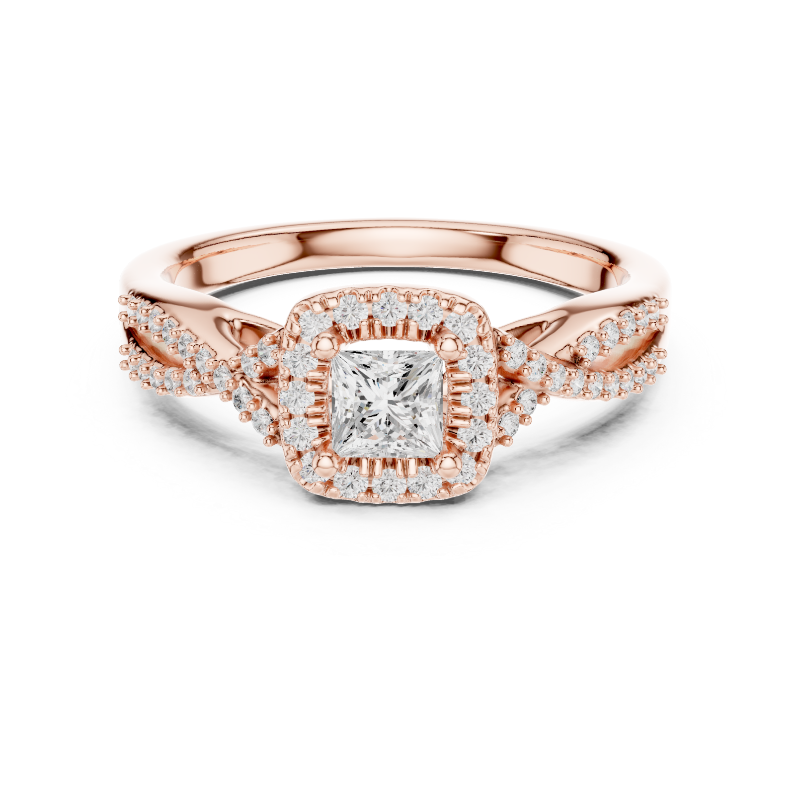  Rose Gold Royal Vine Harmony Band Front View