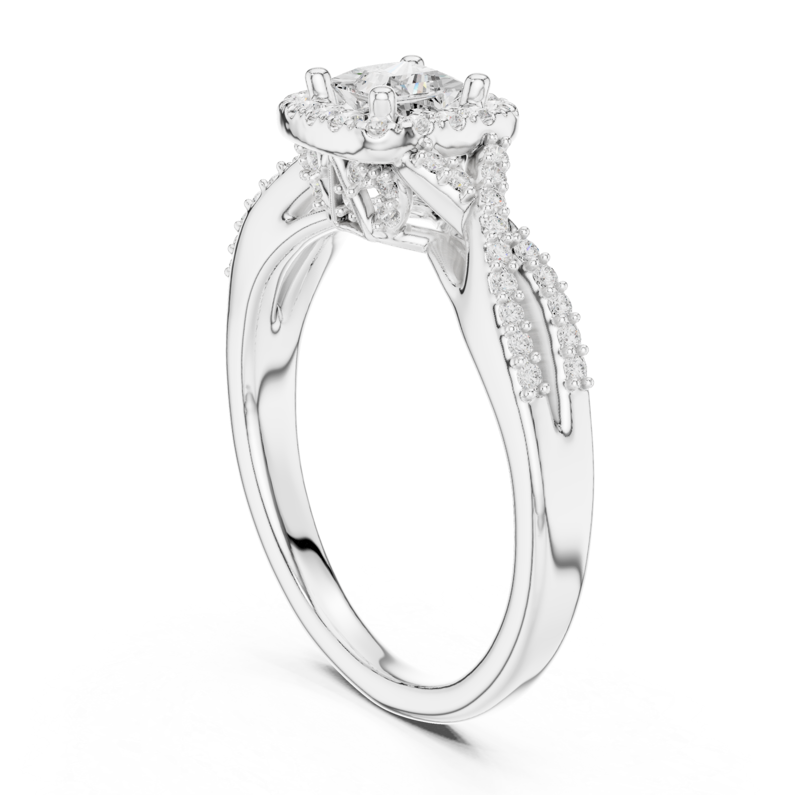  White Gold Royal Vine Harmony Band Left View