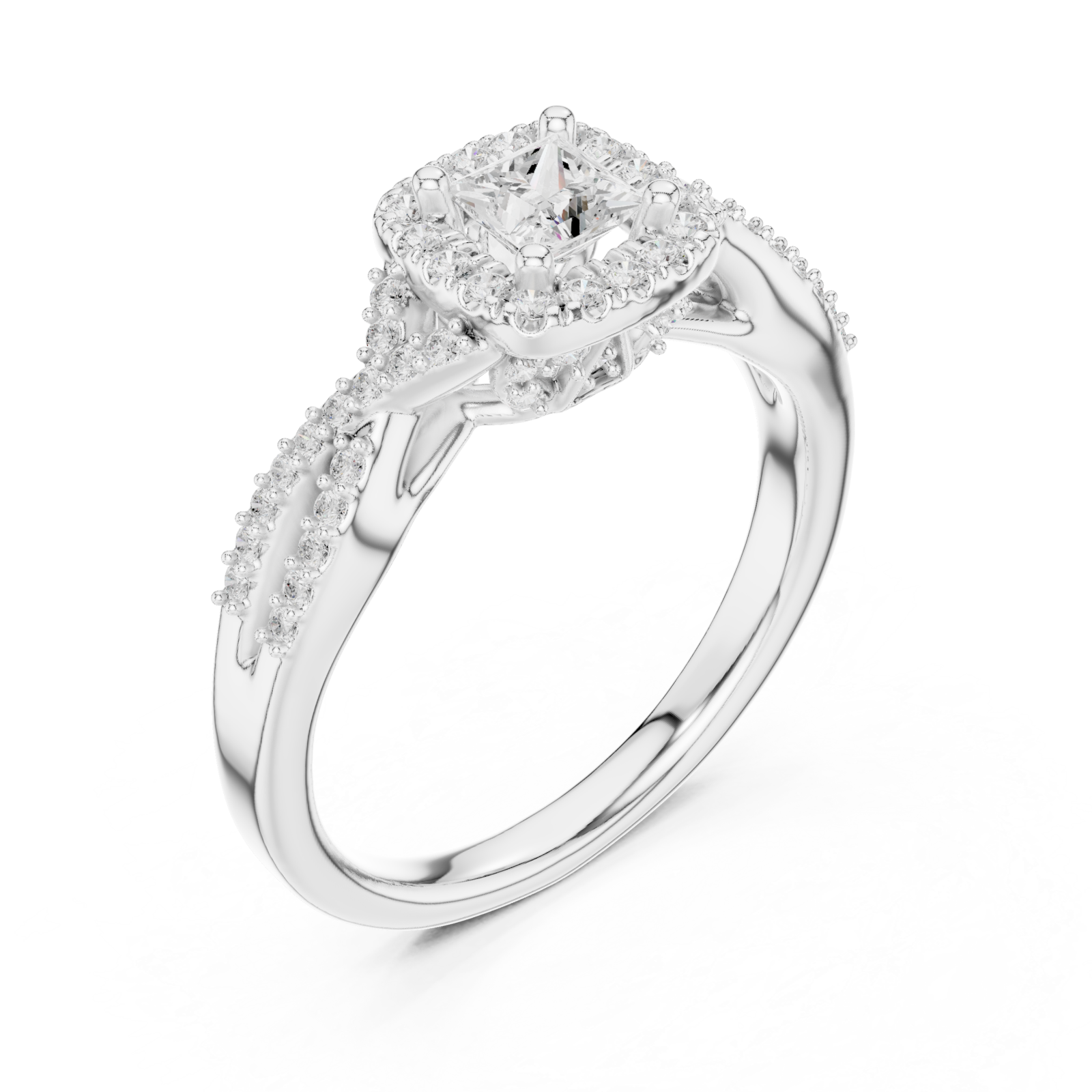  White Gold Royal Vine Harmony Band Right View