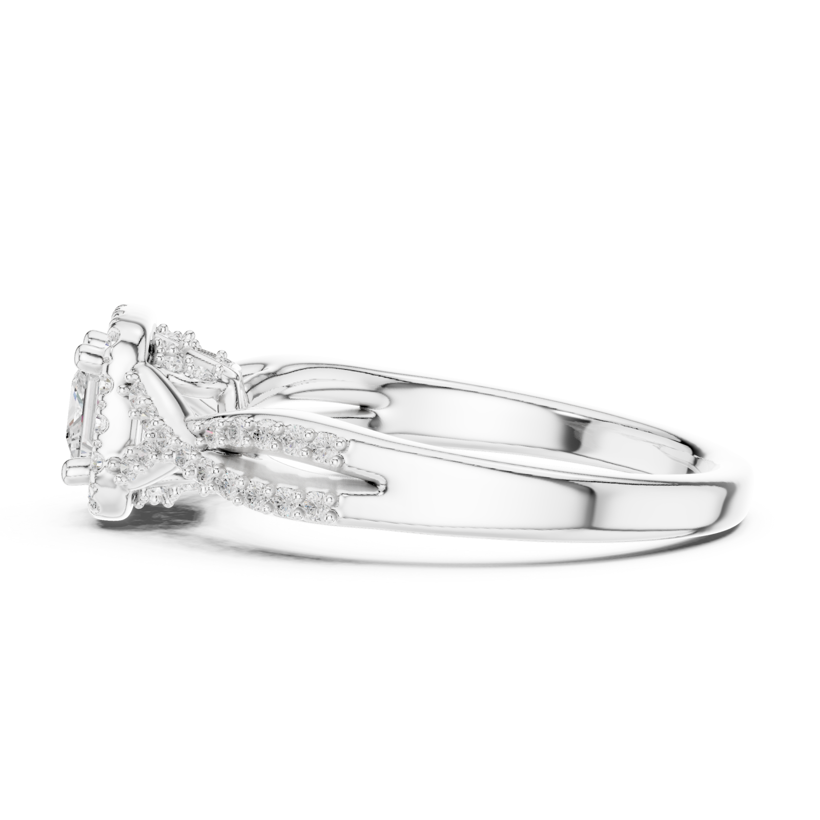  White Gold Royal Vine Harmony Band Side View