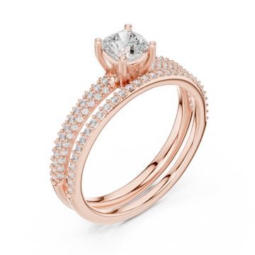  Rose Gold Lustrous Embrace Pavé Band Ring Right View