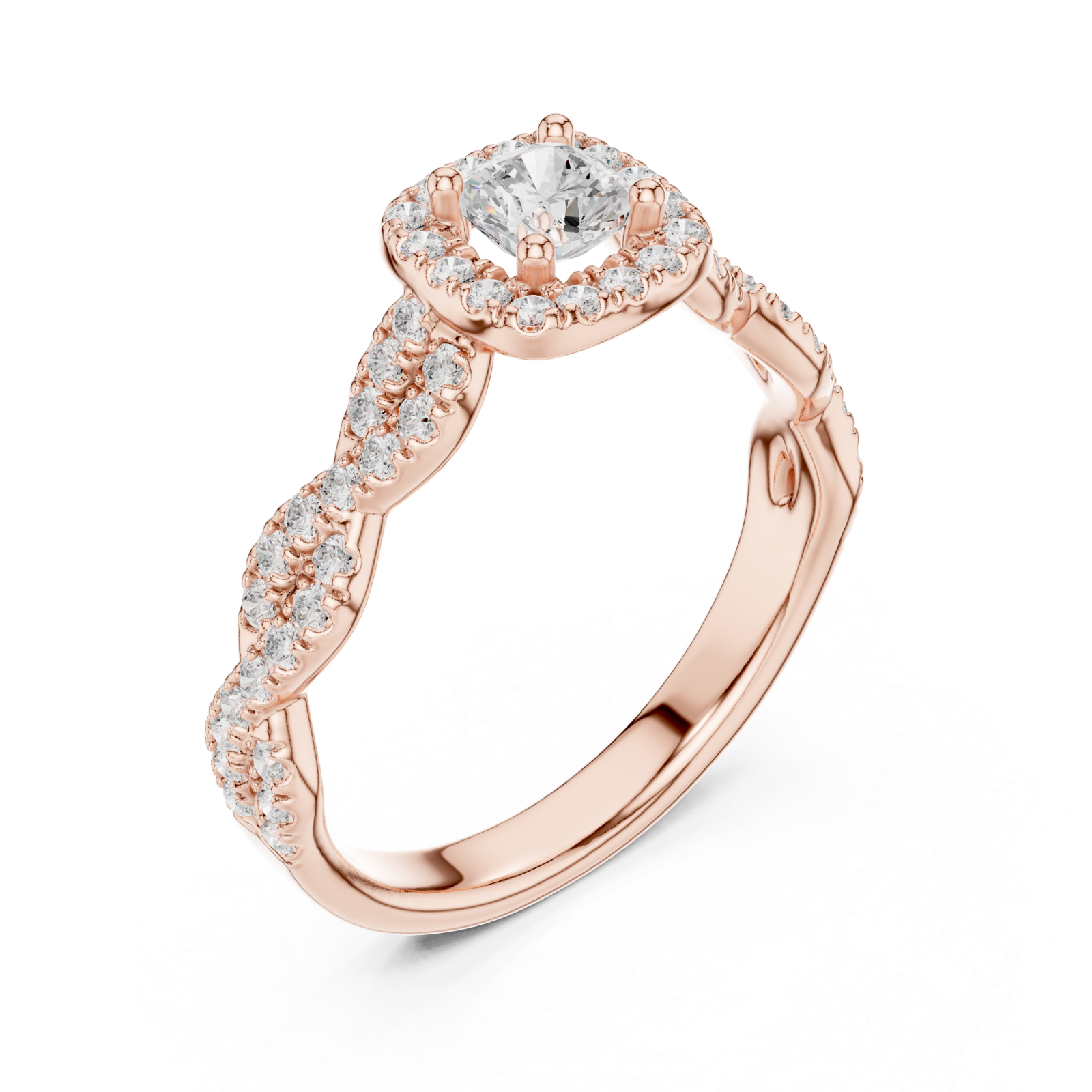  Rose Gold Eternal Vow Embrace Luxe Solitaire Ring Right View
