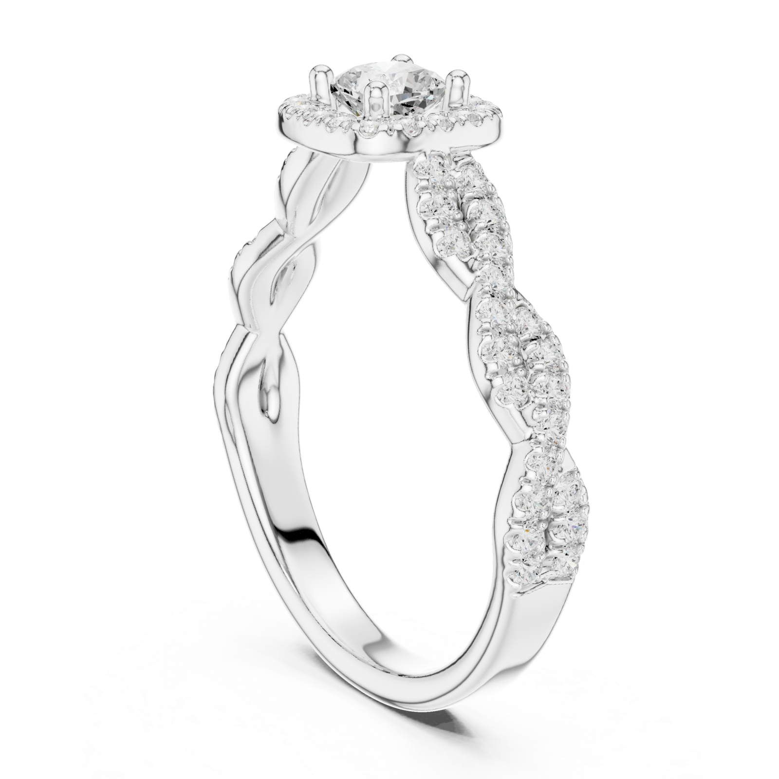  White Gold Eternal Vow Embrace Luxe Solitaire Ring Left View
