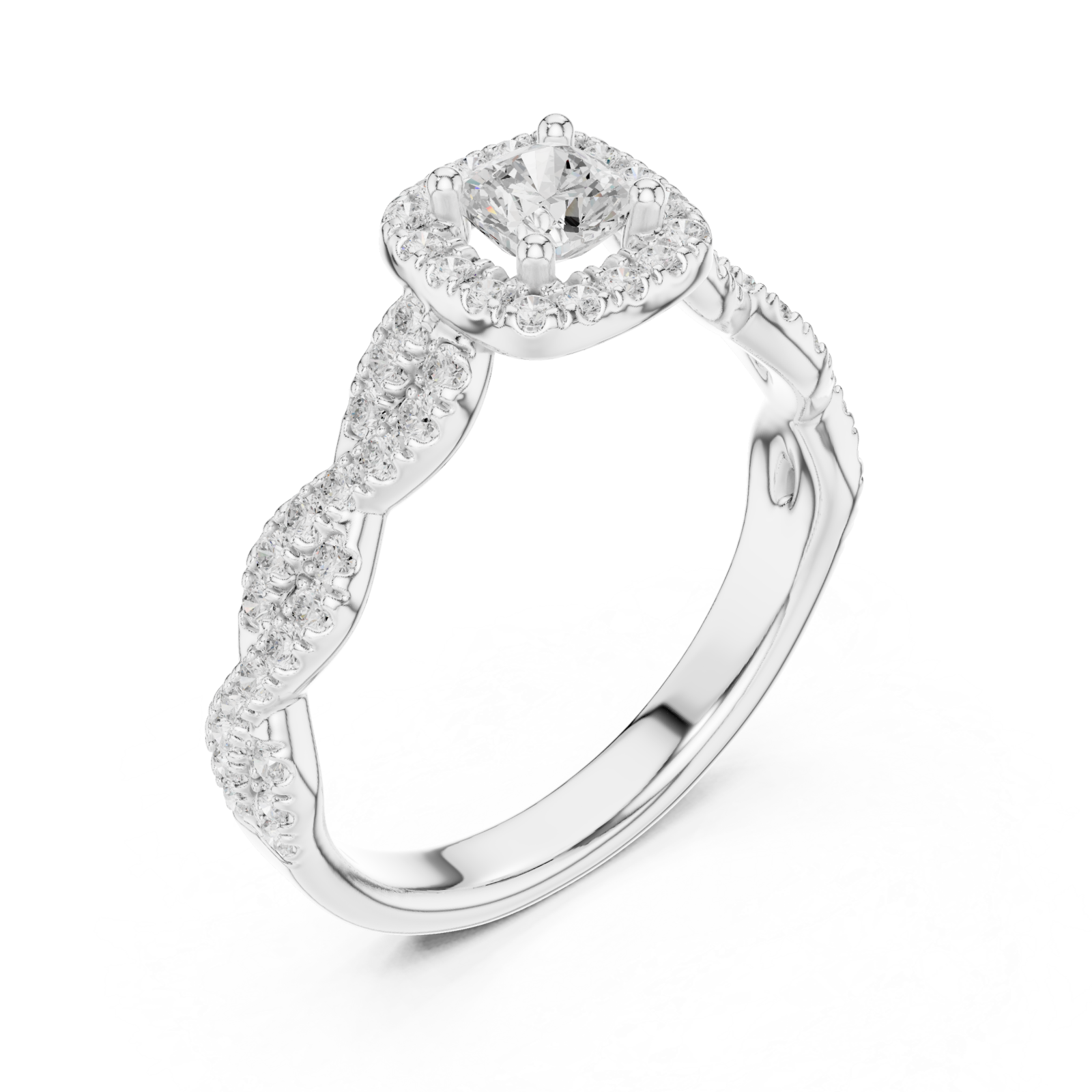  White Gold Eternal Vow Embrace Luxe Solitaire Ring Right View