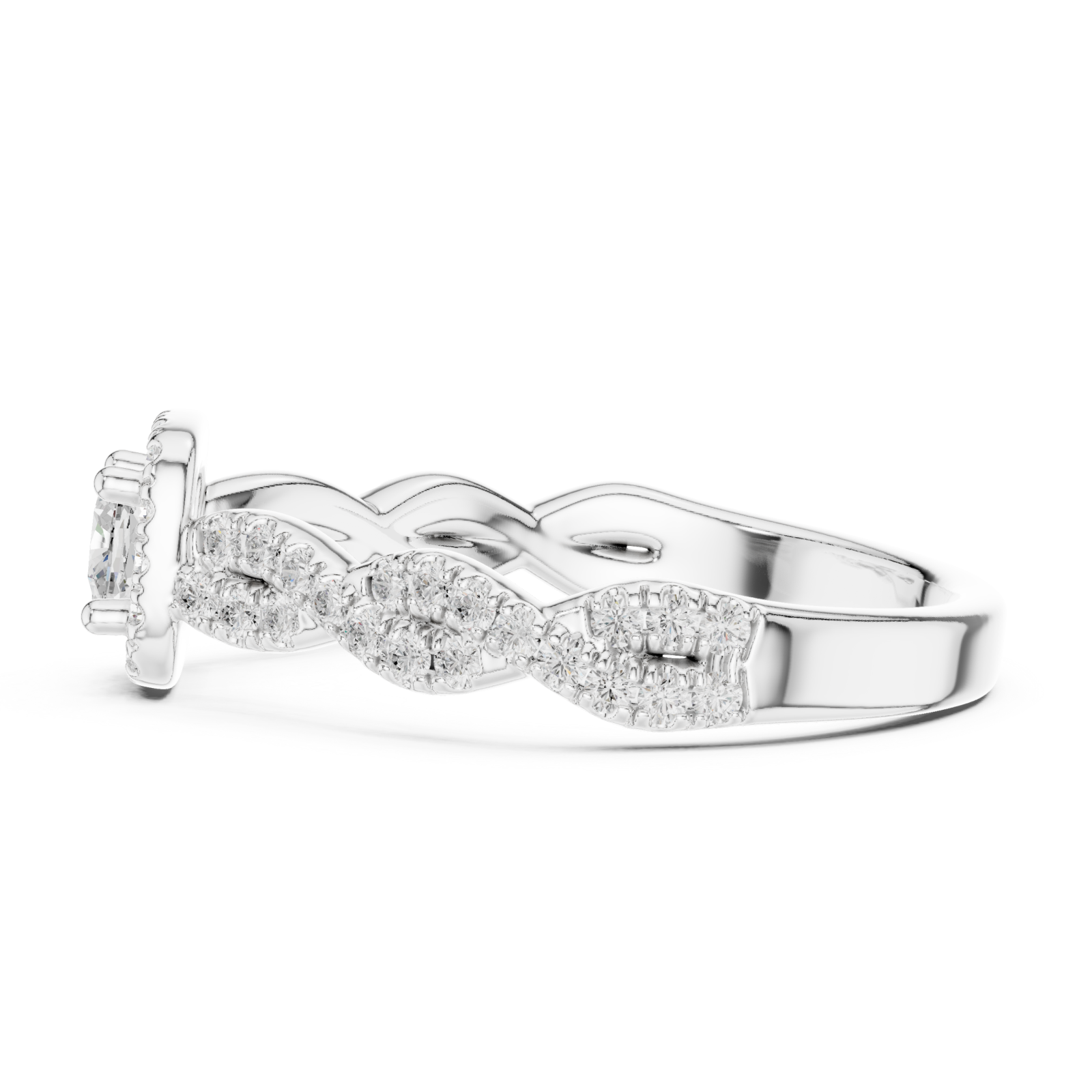  White Gold Eternal Vow Embrace Luxe Solitaire Ring Side View