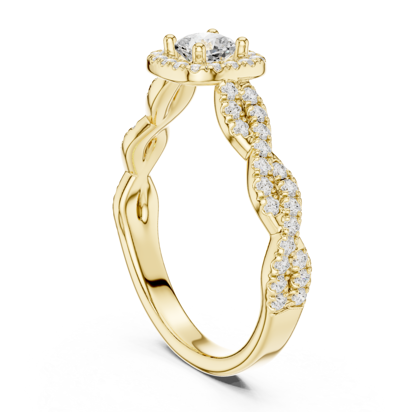 Gold Eternal Vow Embrace Luxe Solitaire Ring Left View