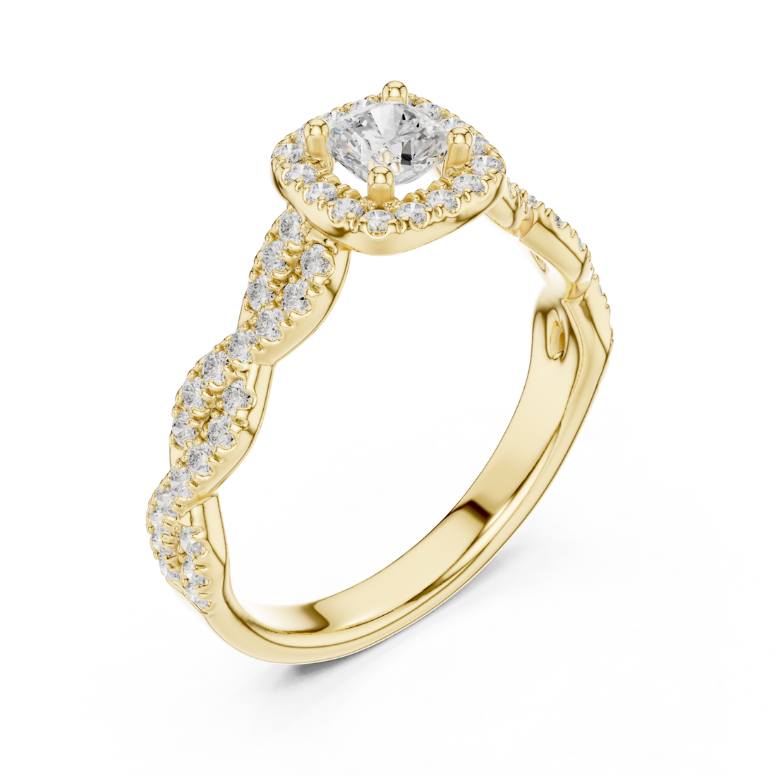 Gold Eternal Vow Embrace Luxe Solitaire Ring Right View