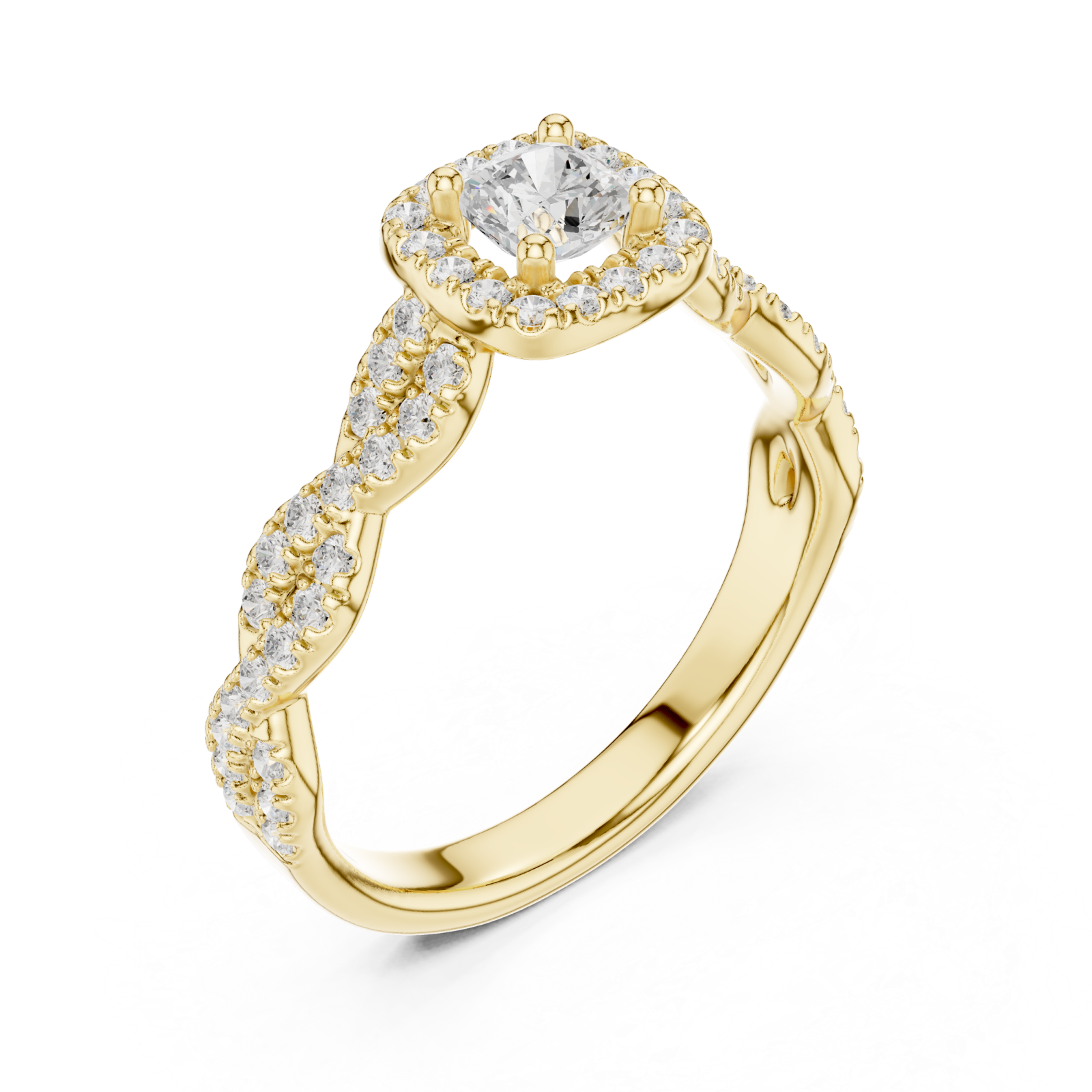 Gold Eternal Vow Embrace Luxe Solitaire Ring Right View