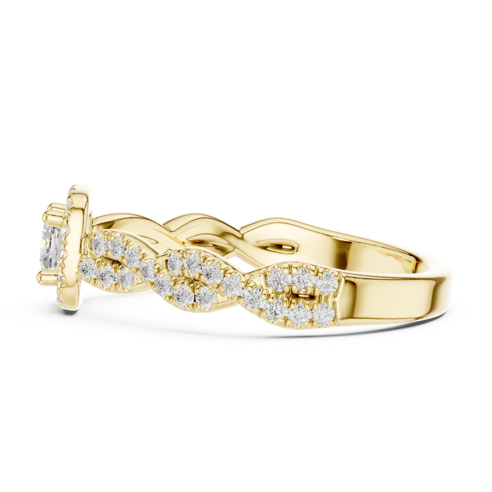  Gold Eternal Vow Embrace Luxe Solitaire Ring Side View