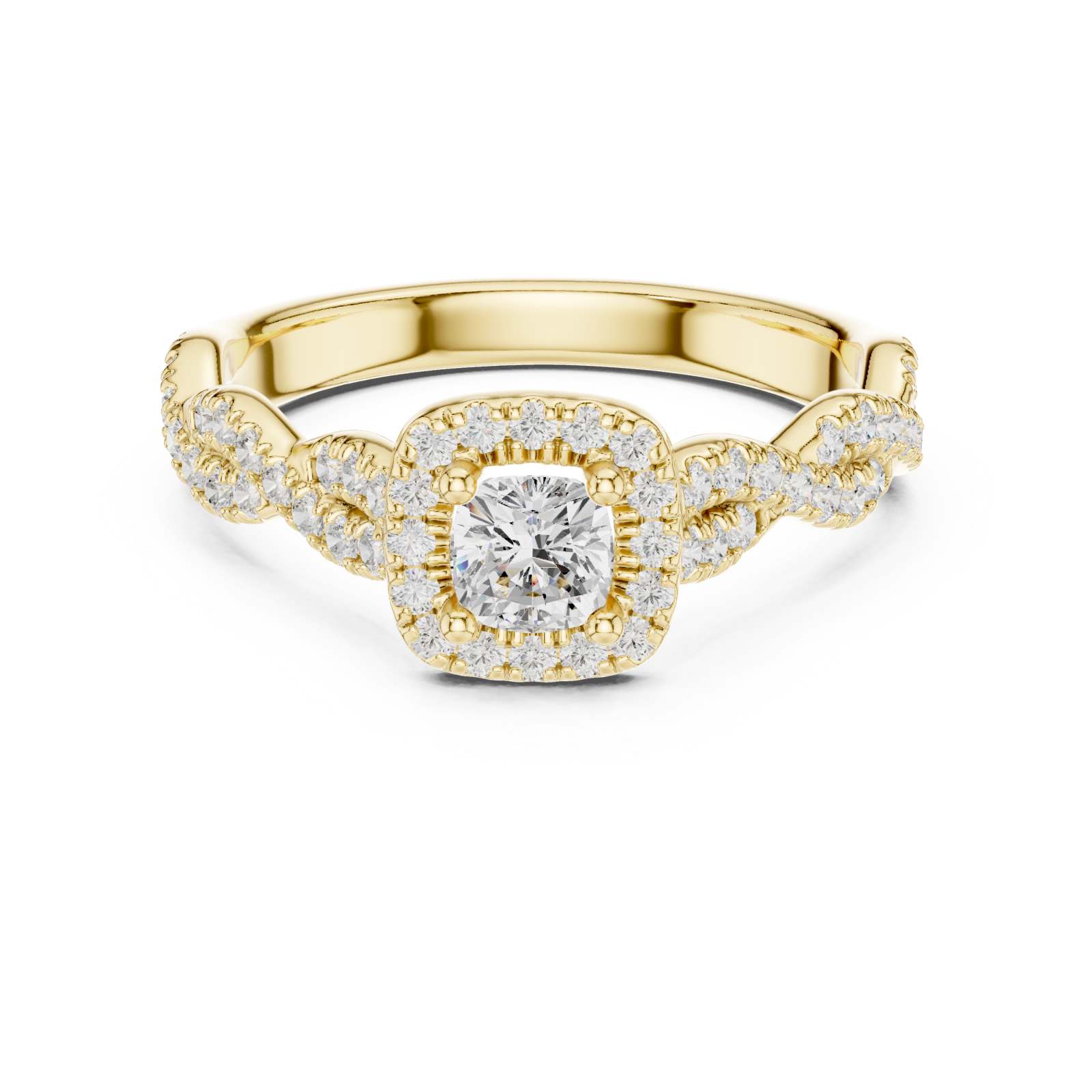  Gold Eternal Vow Embrace Luxe Solitaire Ring Front View