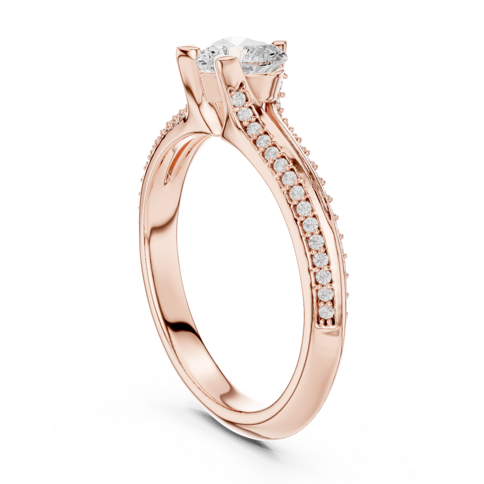  Rose Gold Celestial Love Wave Statement Band Left View