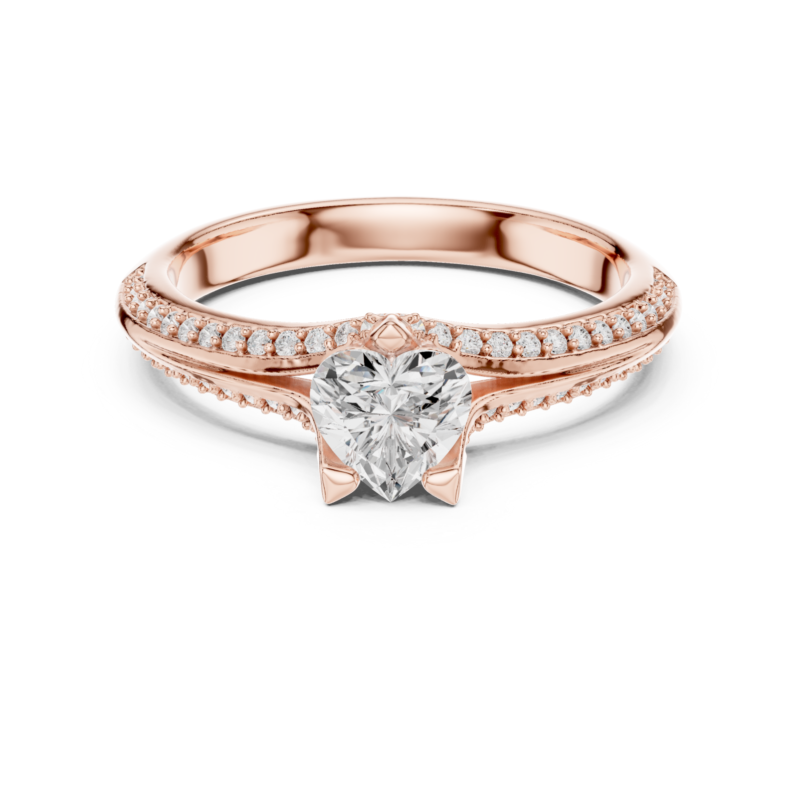  Rose Gold Celestial Love Wave Statement Band Front View