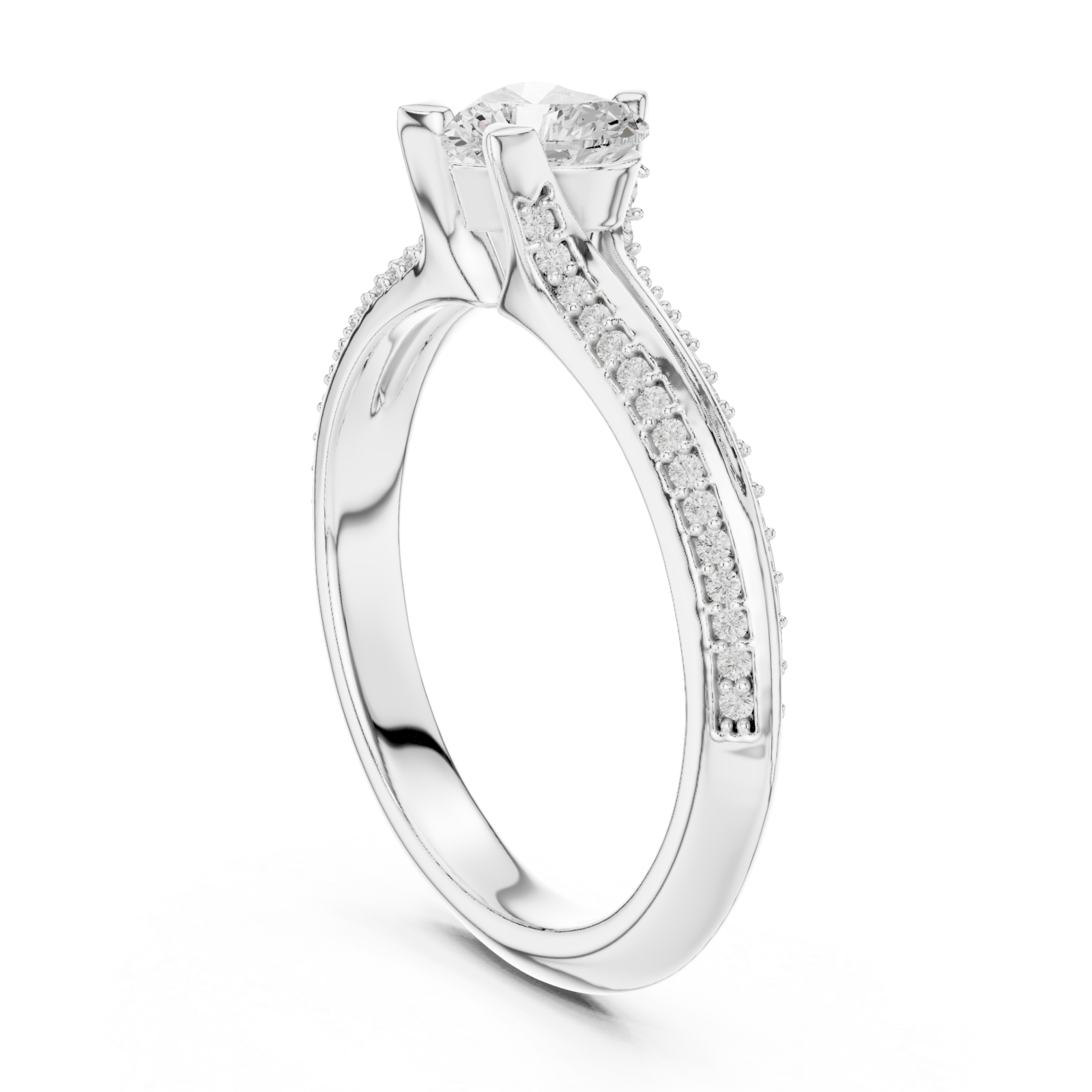  White Gold Celestial Love Wave Statement Band Left View
