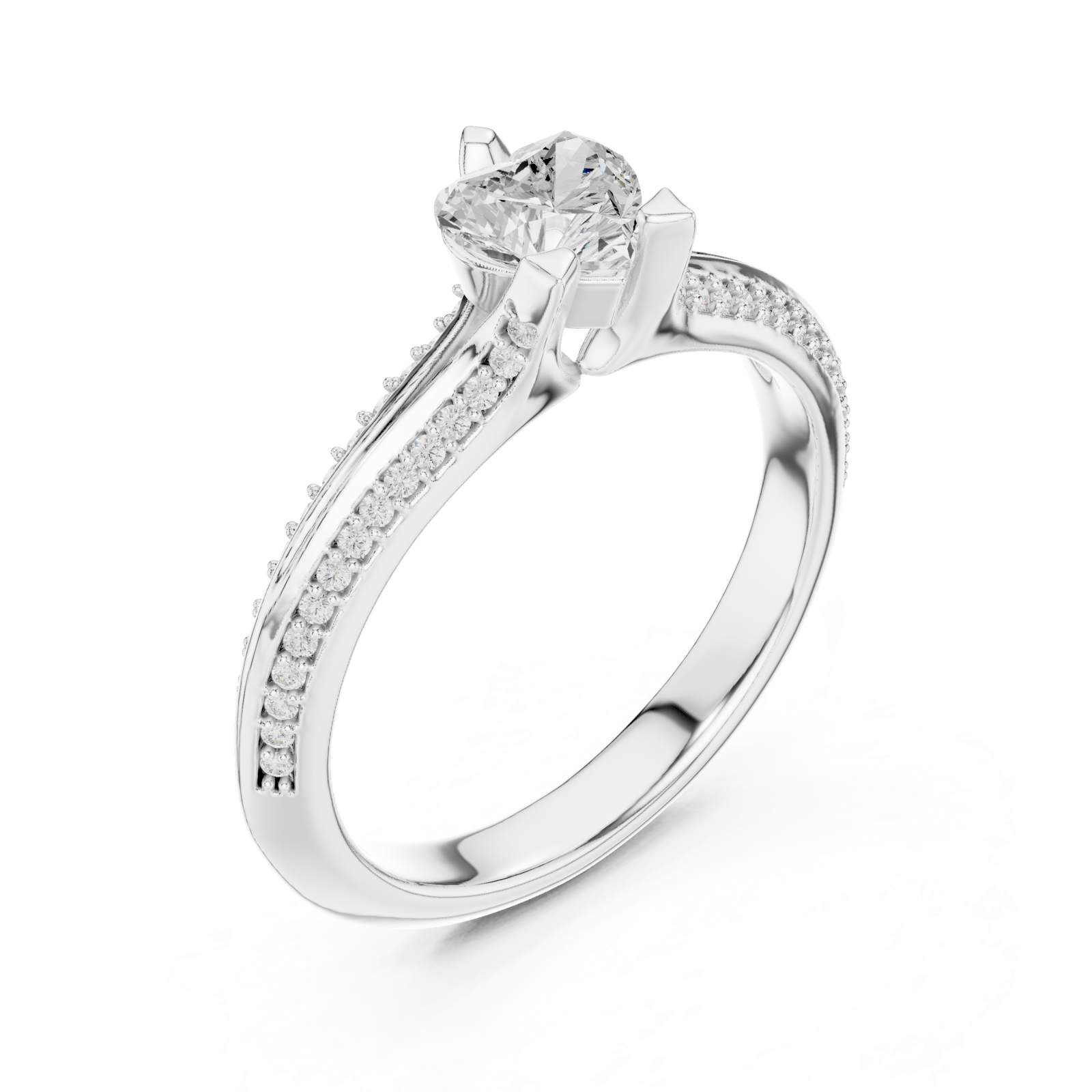  White Gold Celestial Love Wave Statement Band Right View