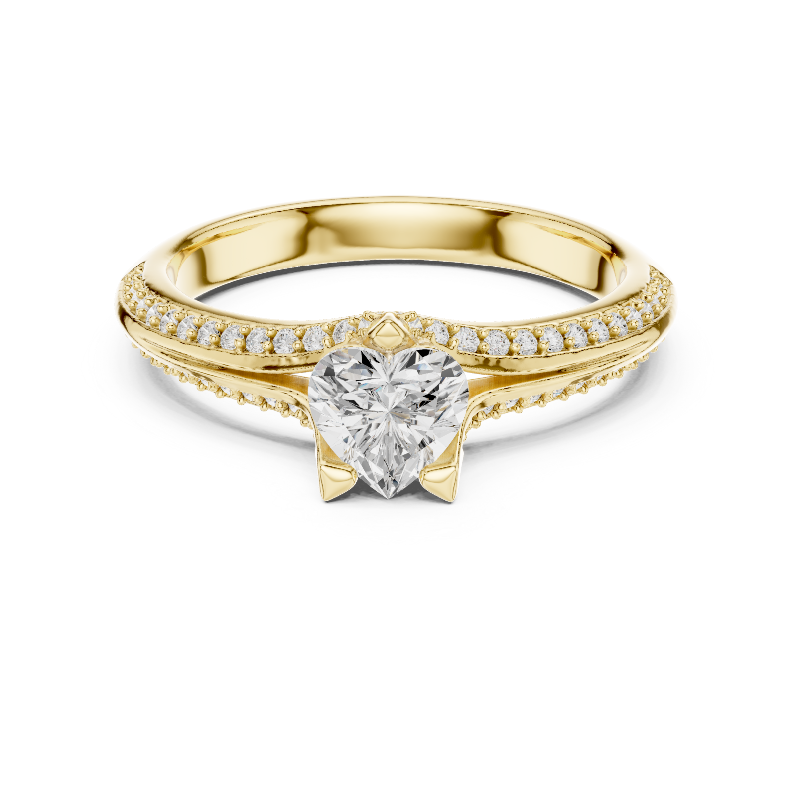  Gold Celestial Love Wave Statement Band Front View