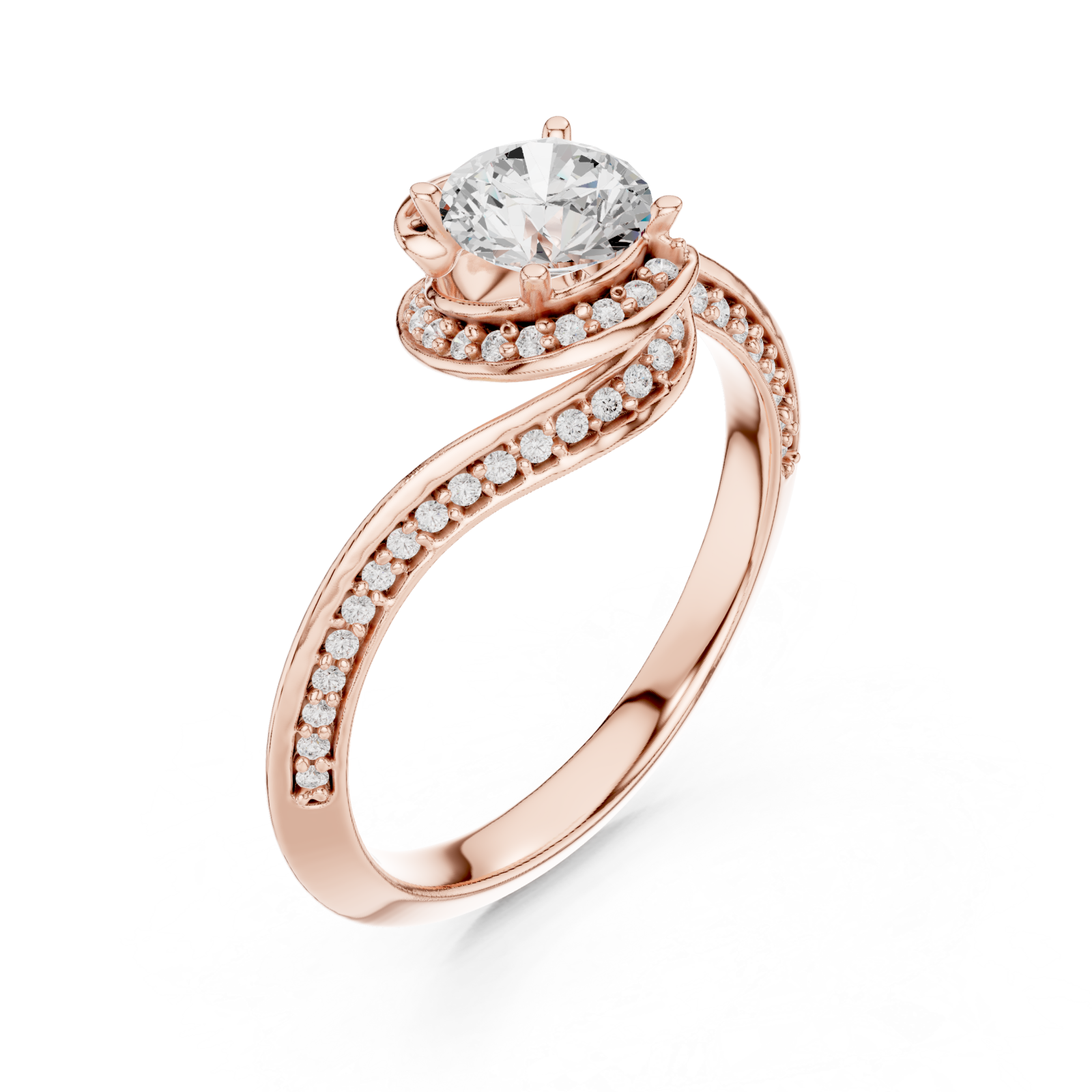  Rose Gold Eternal Promise Whisper Band Ring Right View