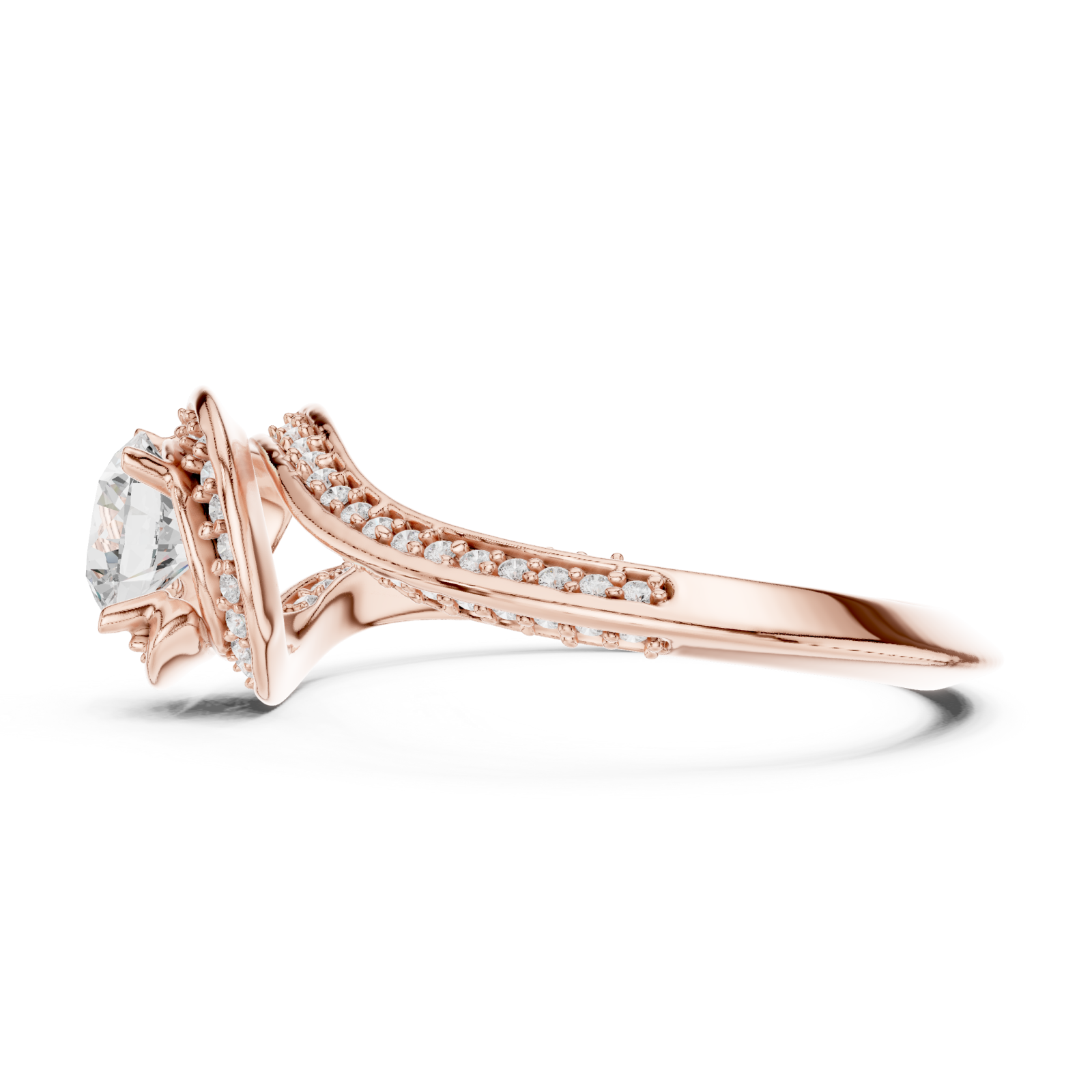  Rose Gold Eternal Promise Whisper Band Ring Side View