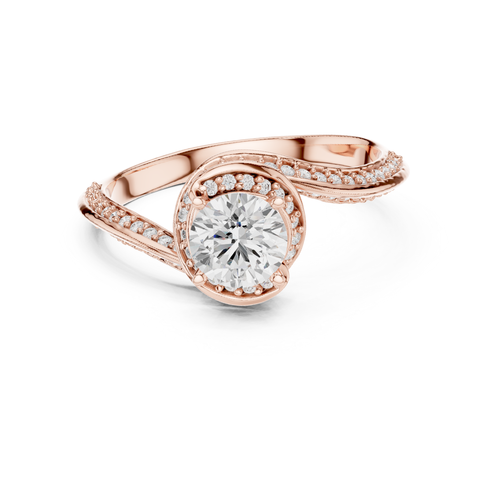  Rose Gold Eternal Promise Whisper Band Ring Front View