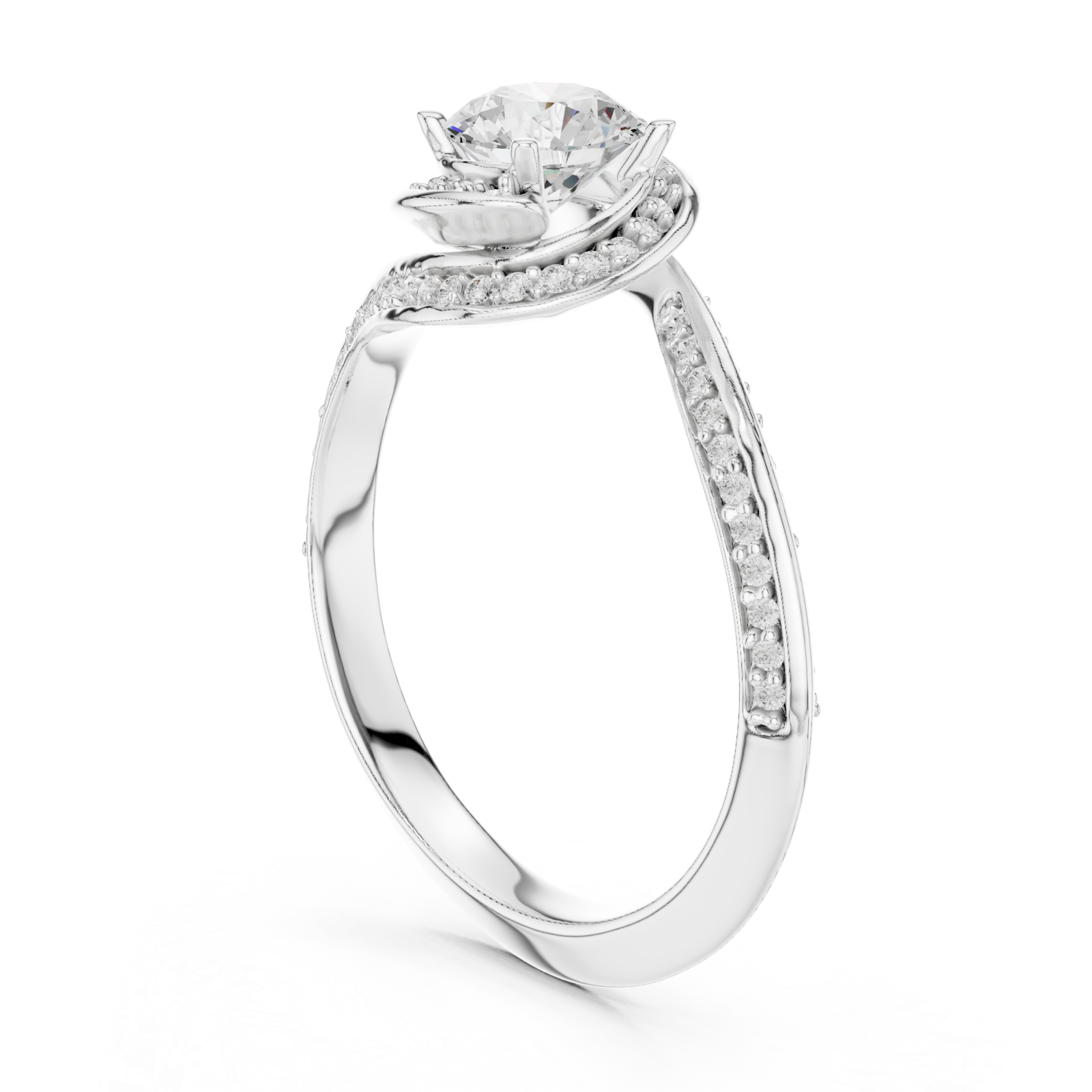  White Gold Eternal Promise Whisper Band Ring Left View