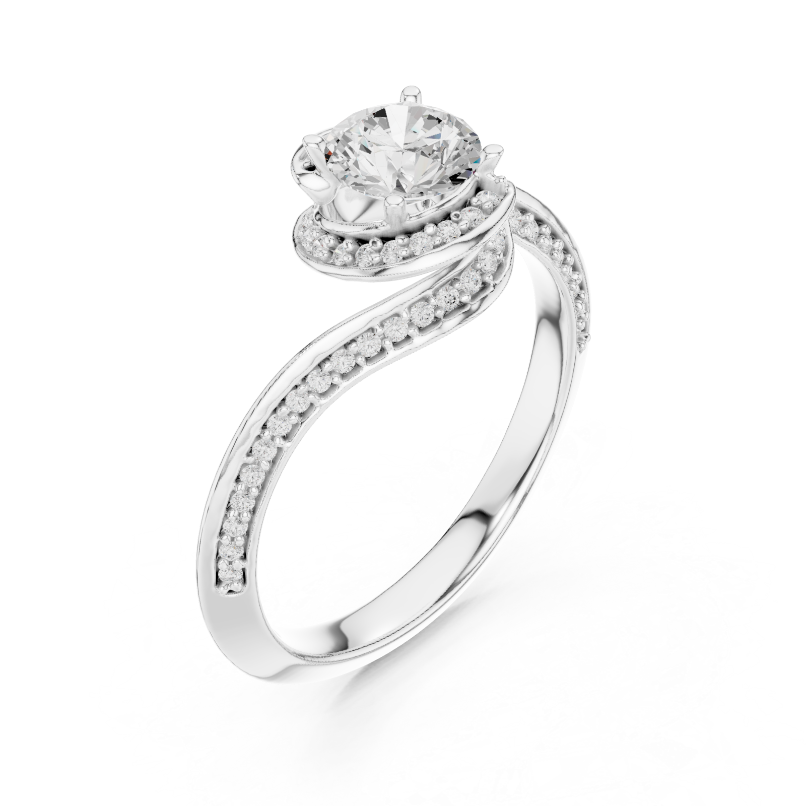  White Gold Eternal Promise Whisper Band Ring Right View
