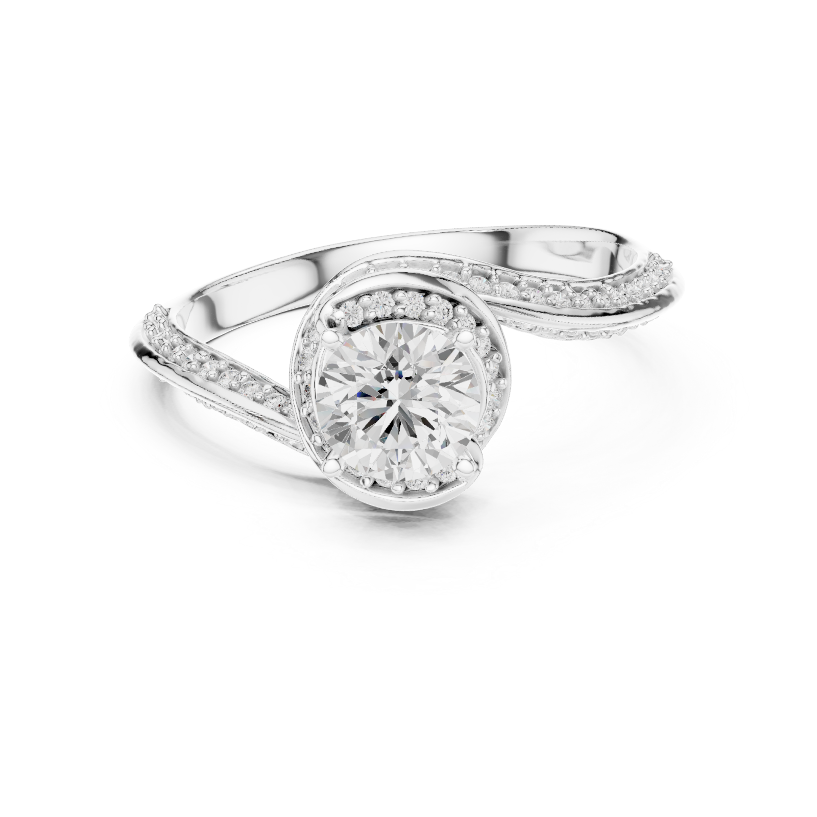  White Gold Eternal Promise Whisper Band Ring Front View