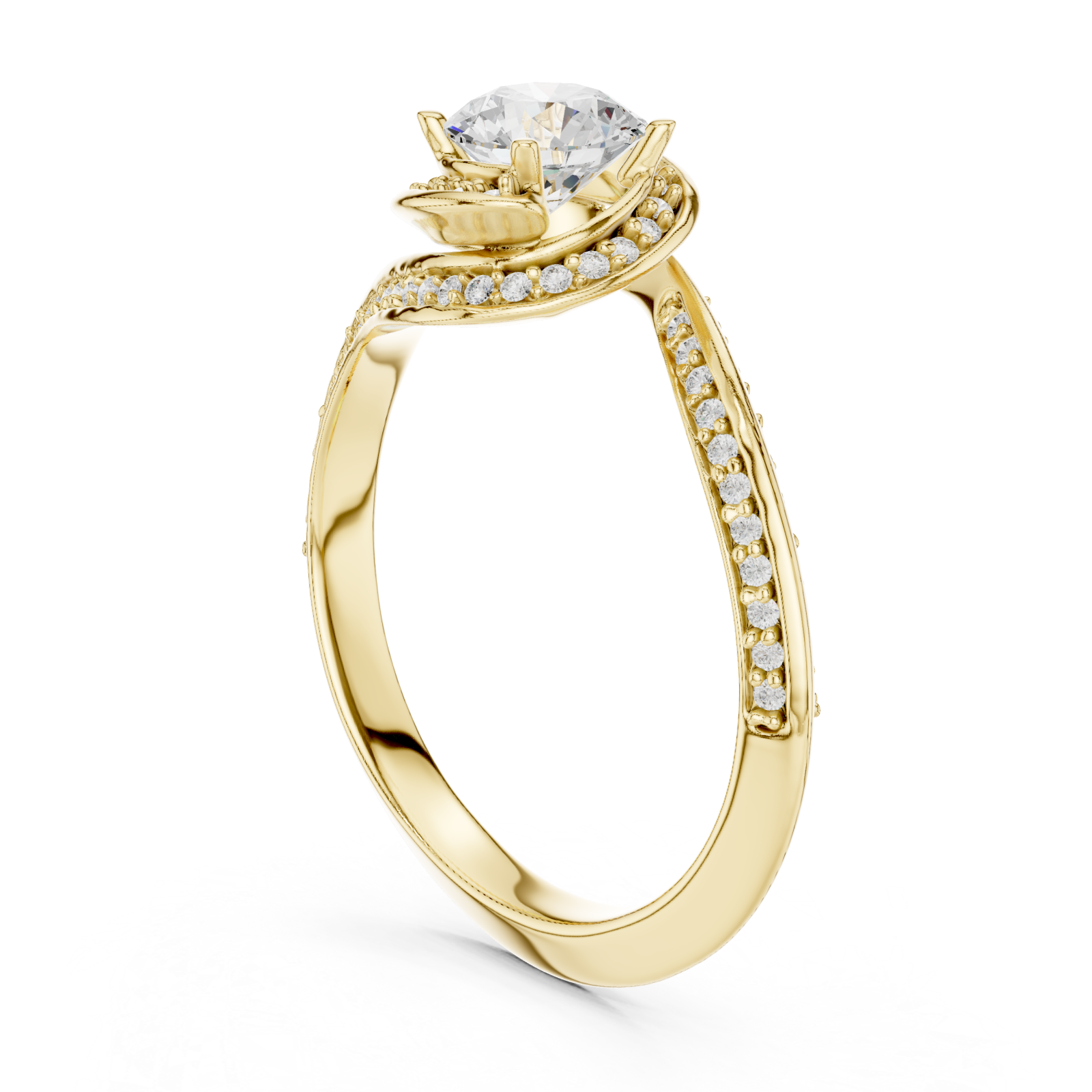  Gold Eternal Promise Whisper Band Ring Left View