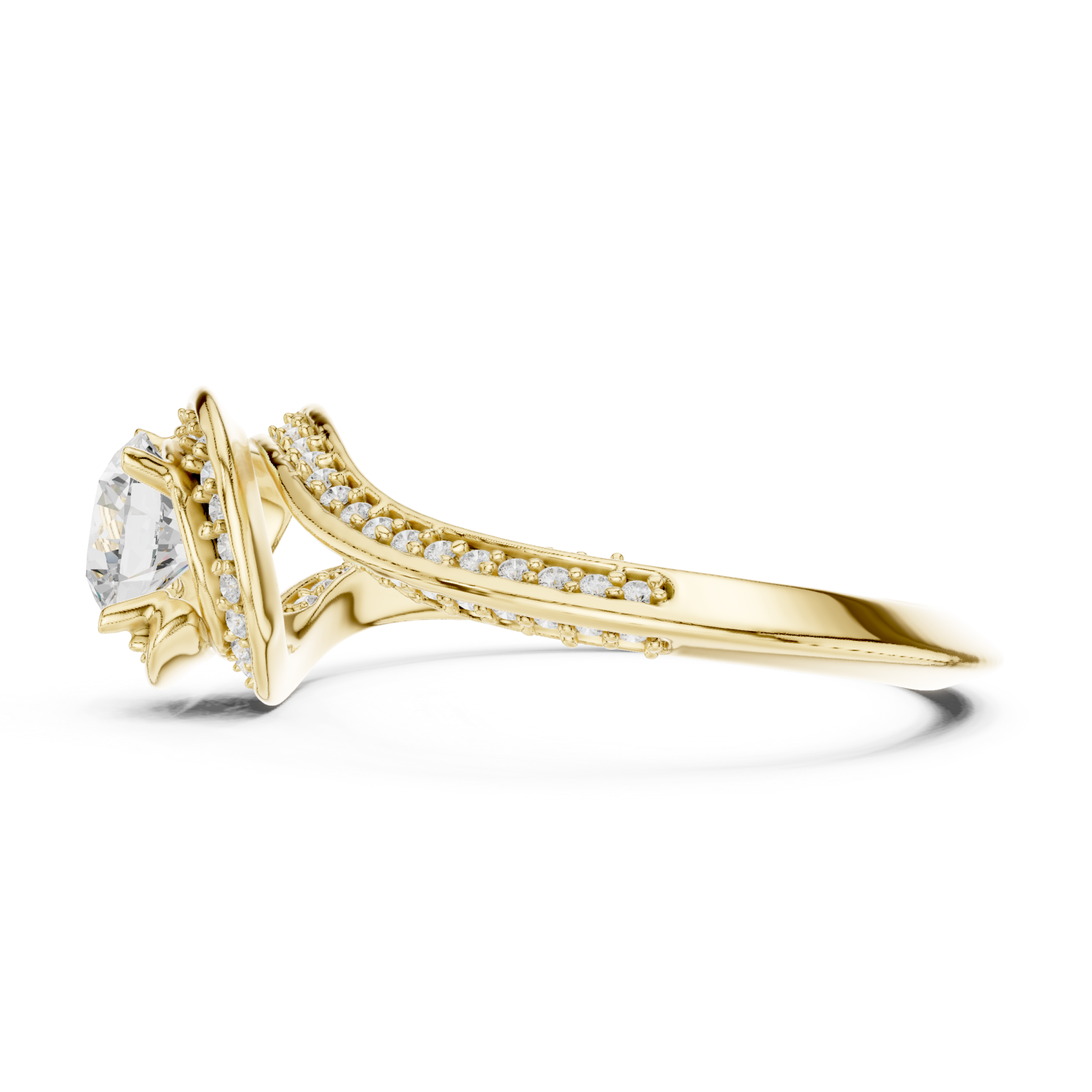  Gold Eternal Promise Whisper Band Ring Side View
