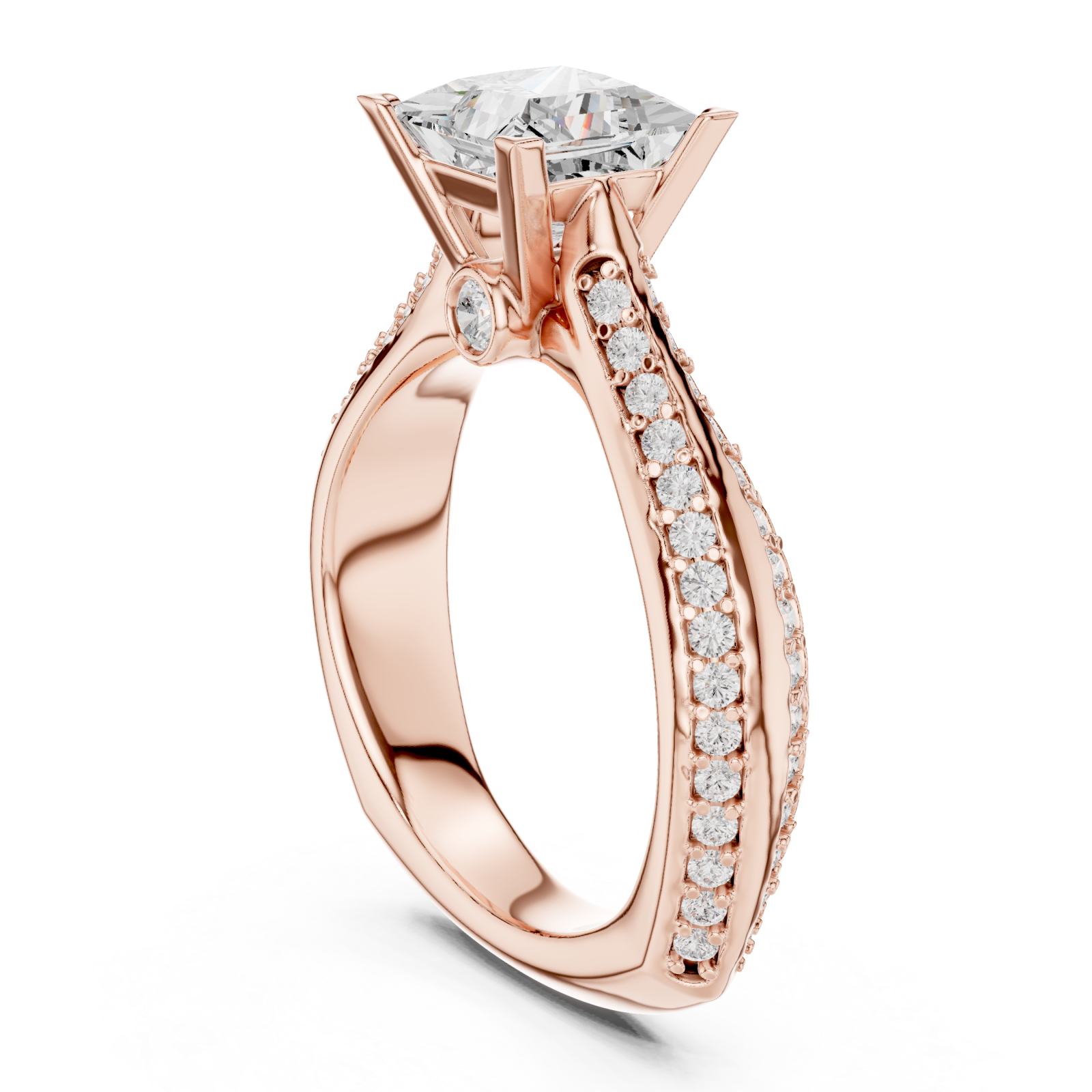  Rose Gold Pure Radiance Regal Statement Ring Left View