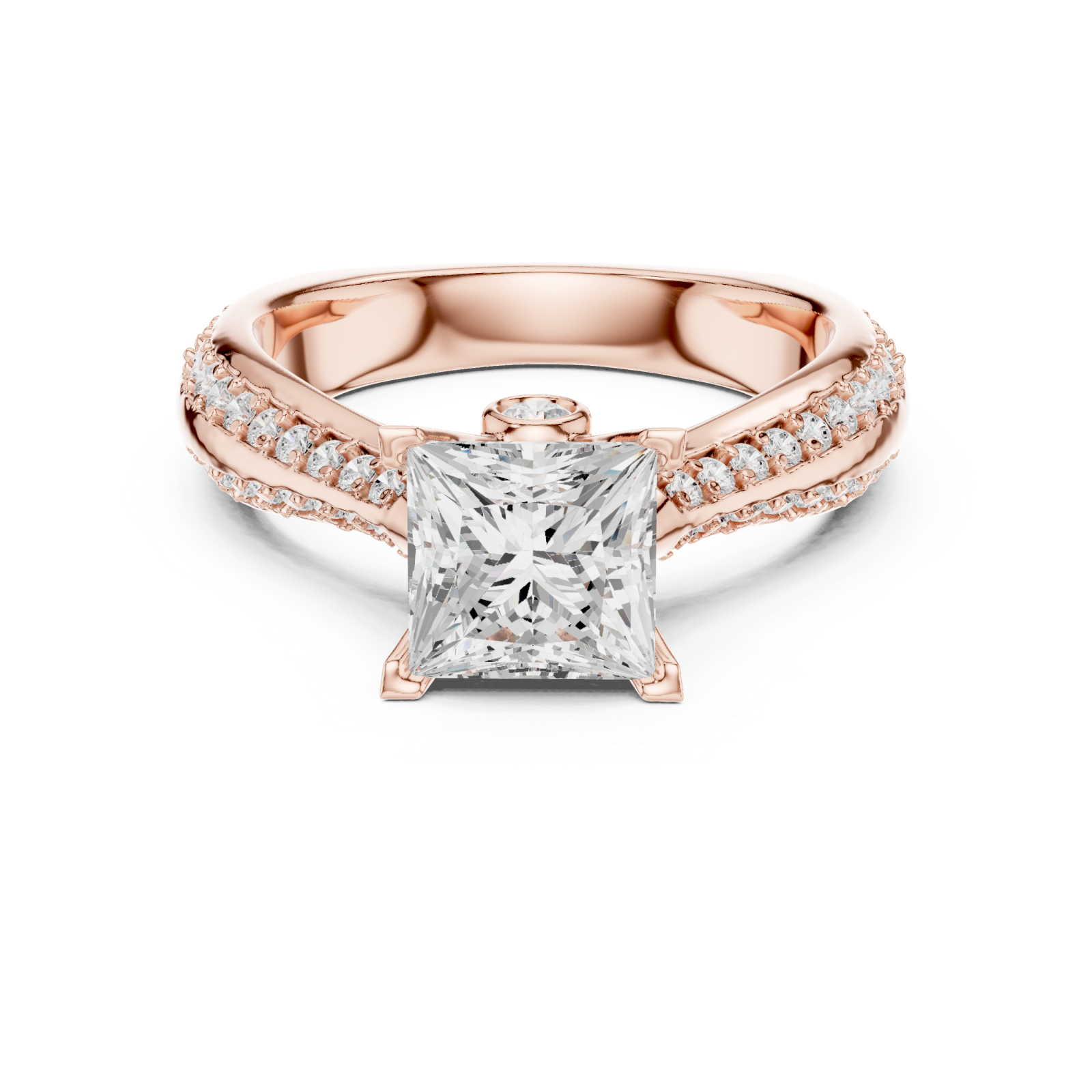  Rose Gold Pure Radiance Regal Statement Ring Front View