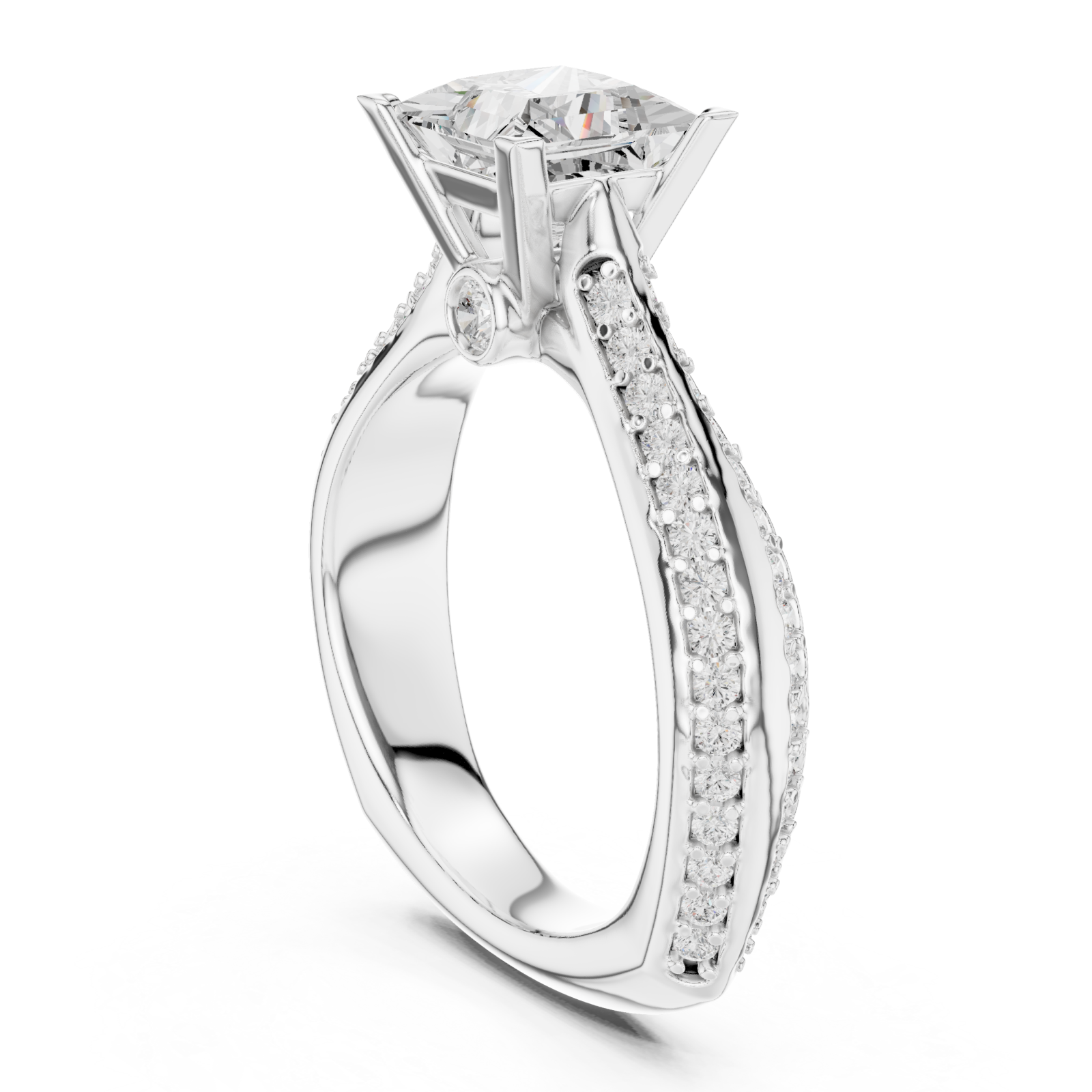  White Gold Pure Radiance Regal Statement Ring Left View