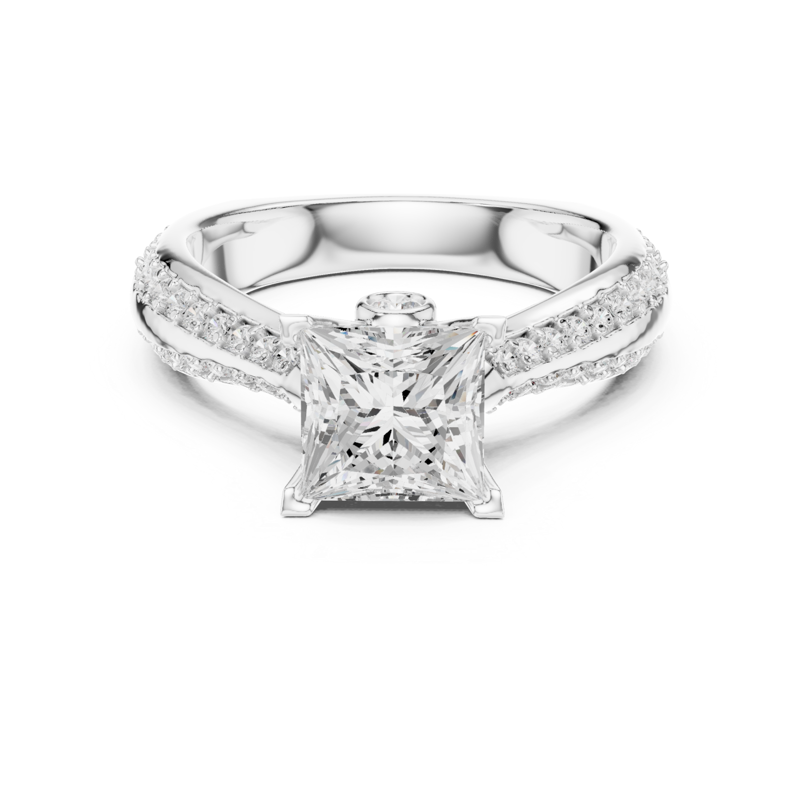  White Gold Pure Radiance Regal Statement Ring Front View