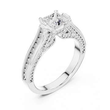  White Gold Elegant Splendor Accent Band Ring Right View