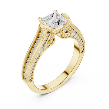 Gold Elegant Splendor Accent Band Ring Right View