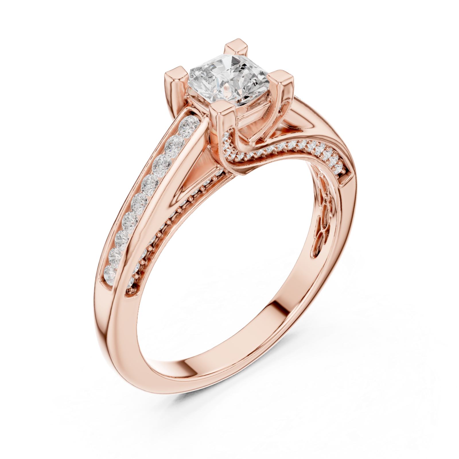  Rose Gold Eternal Embrace Pavé-Set Ring Right View