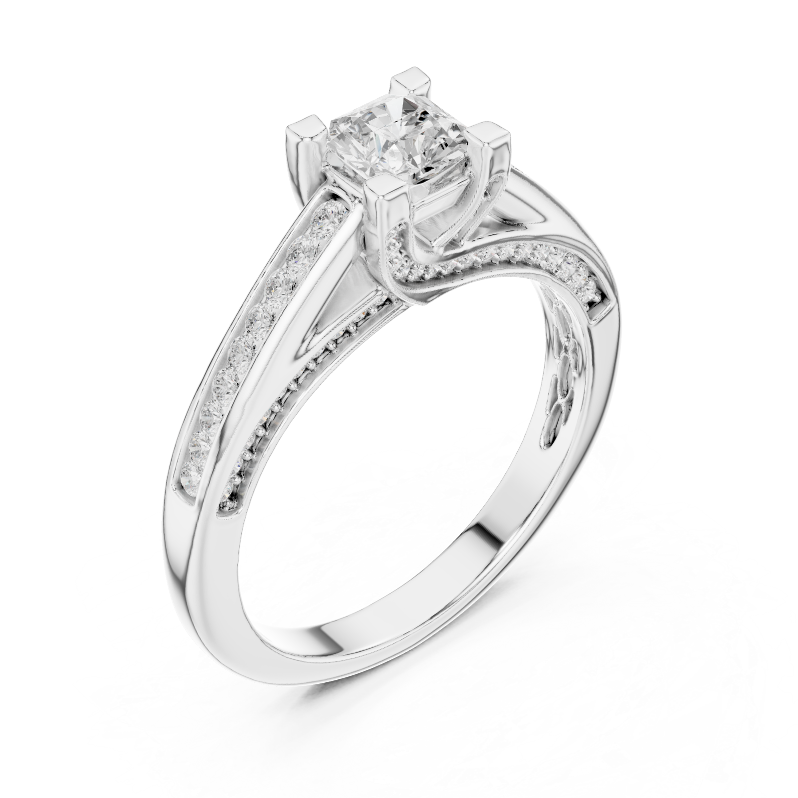 White Gold Eternal Embrace Pavé-Set Ring Right View