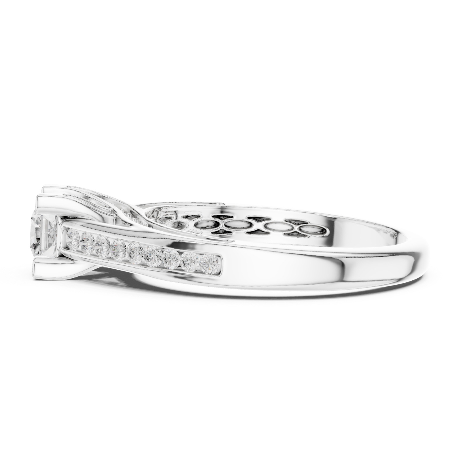  White Gold Eternal Embrace Pavé-Set Ring Side View