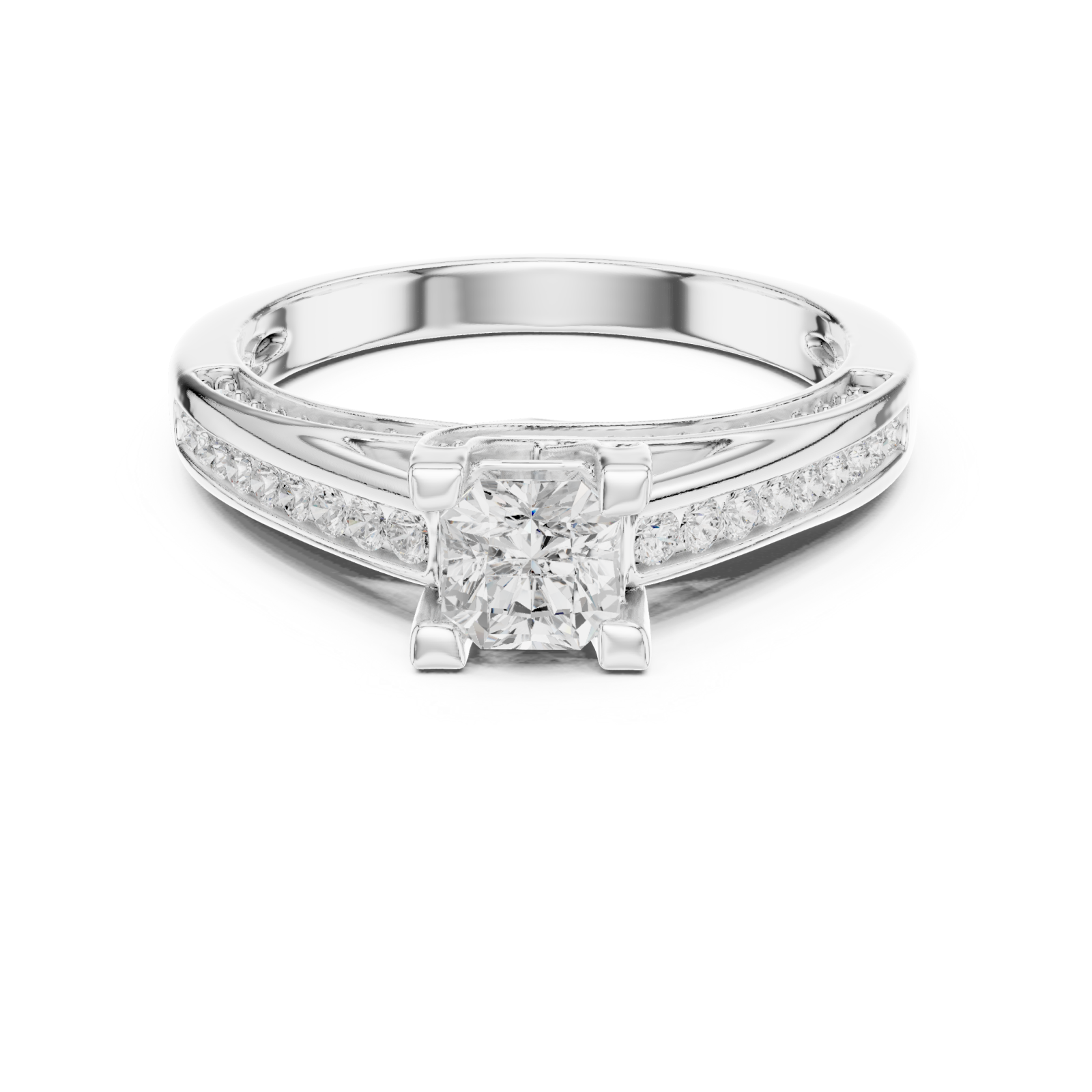  White Gold Eternal Embrace Pavé-Set Ring Front View