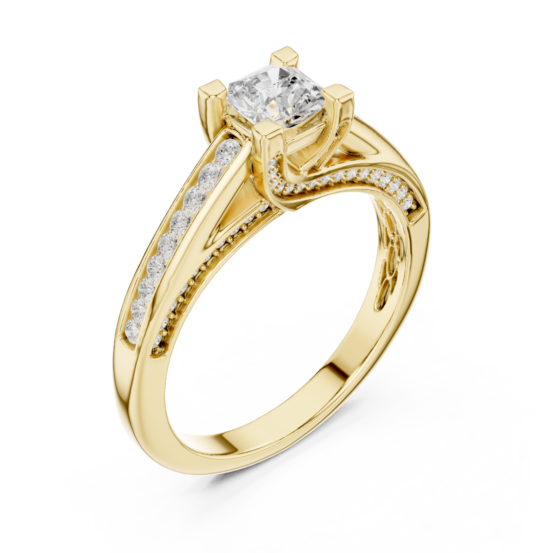 Gold Eternal Embrace Pavé-Set Ring Right View