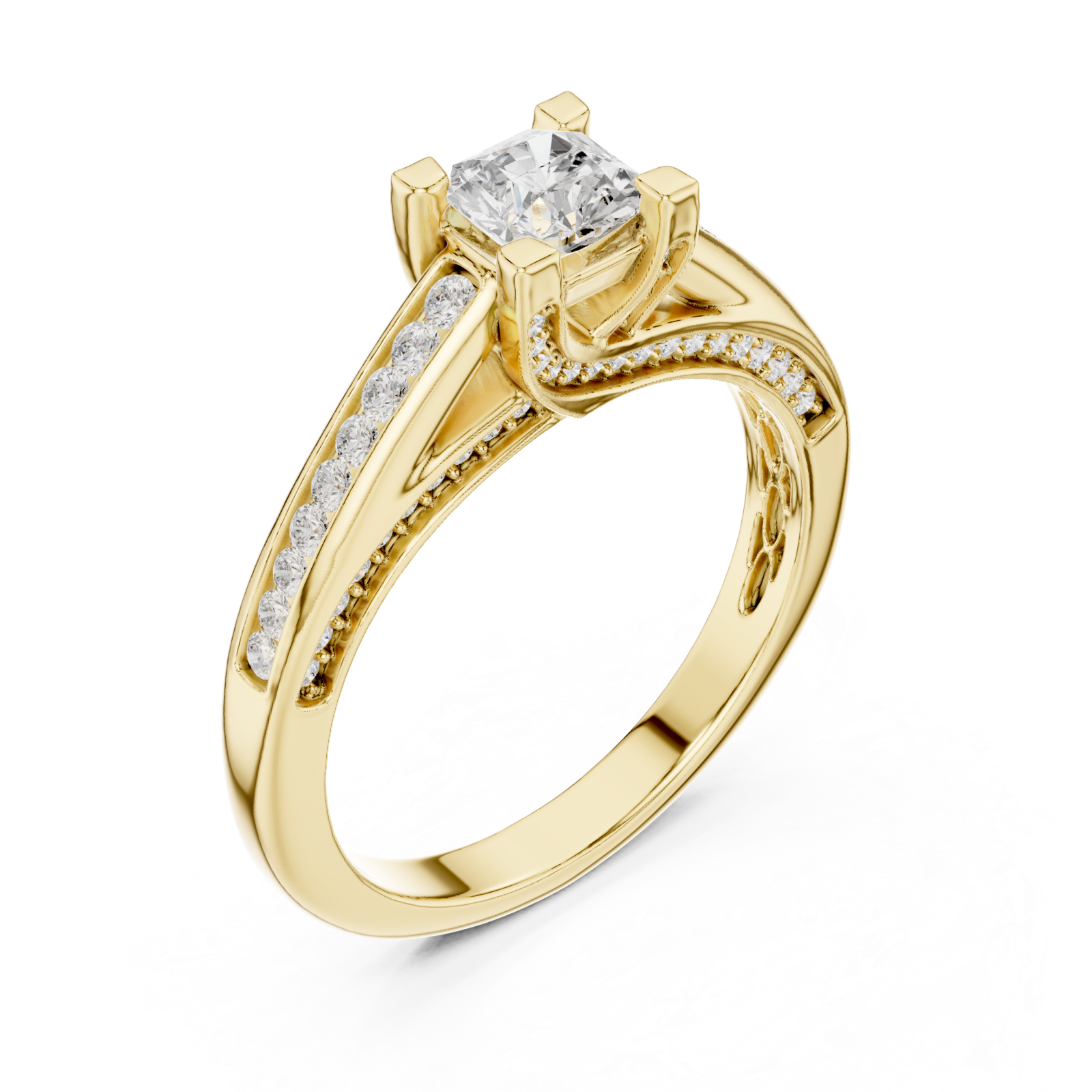 Gold Eternal Embrace Pavé-Set Ring Right View