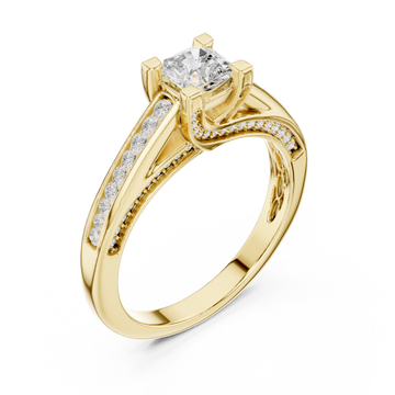 Gold Eternal Embrace Pavé-Set Ring Right View