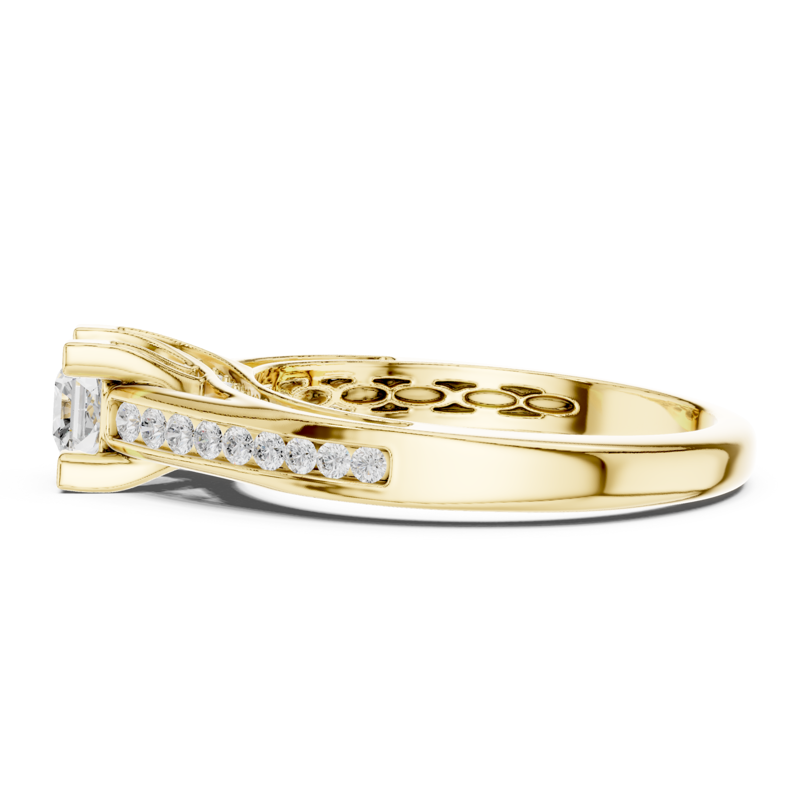  Gold Eternal Embrace Pavé-Set Ring Side View
