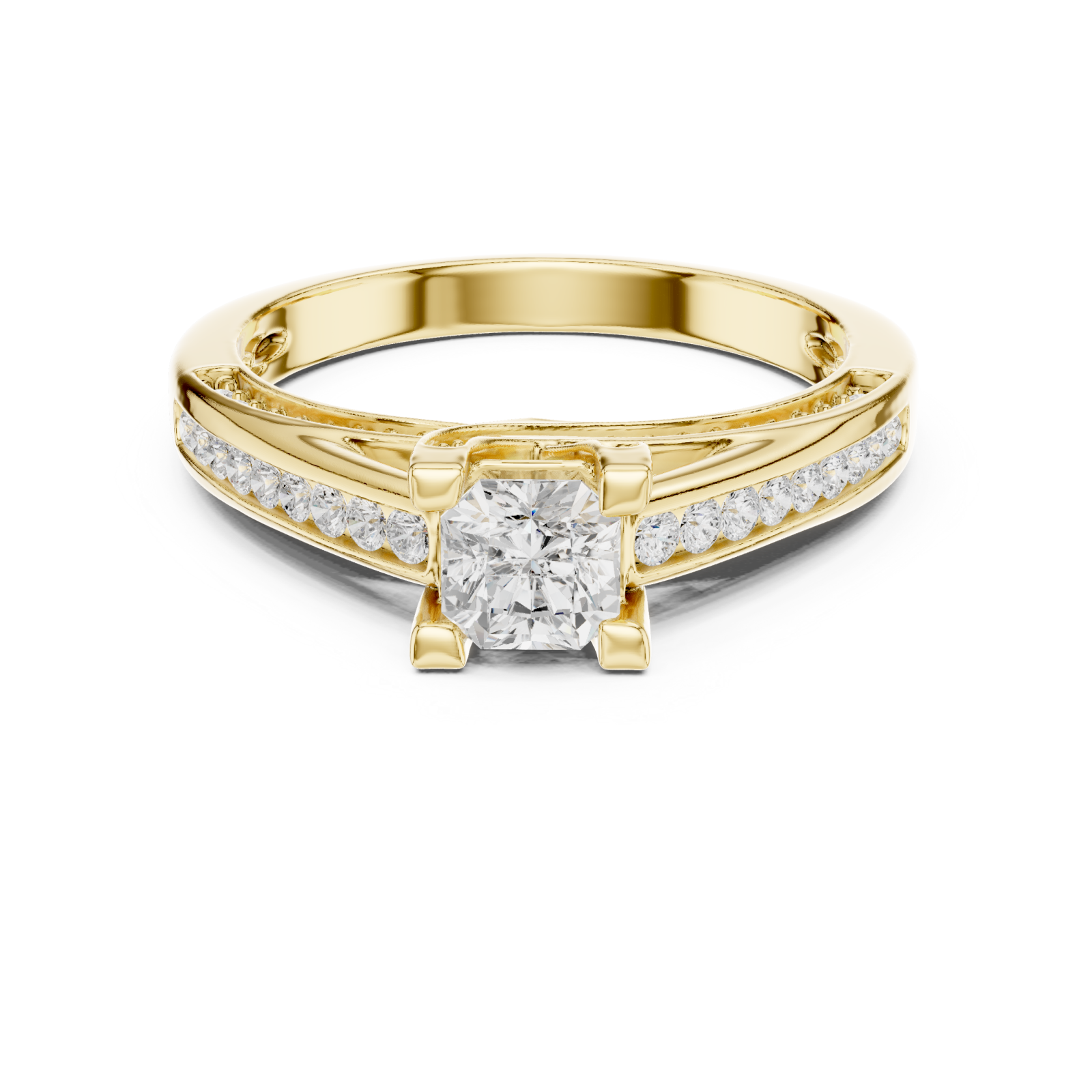  Gold Eternal Embrace Pavé-Set Ring Front View