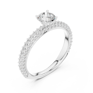  White Gold Eternal Grace Solitaire Accent Band Ring Right View