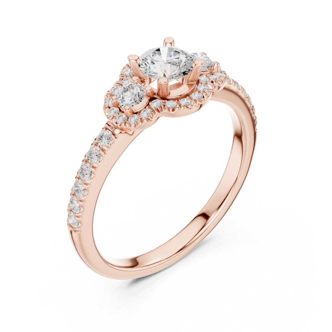  Rose Gold Everlasting Halo Elegance Ring Right View