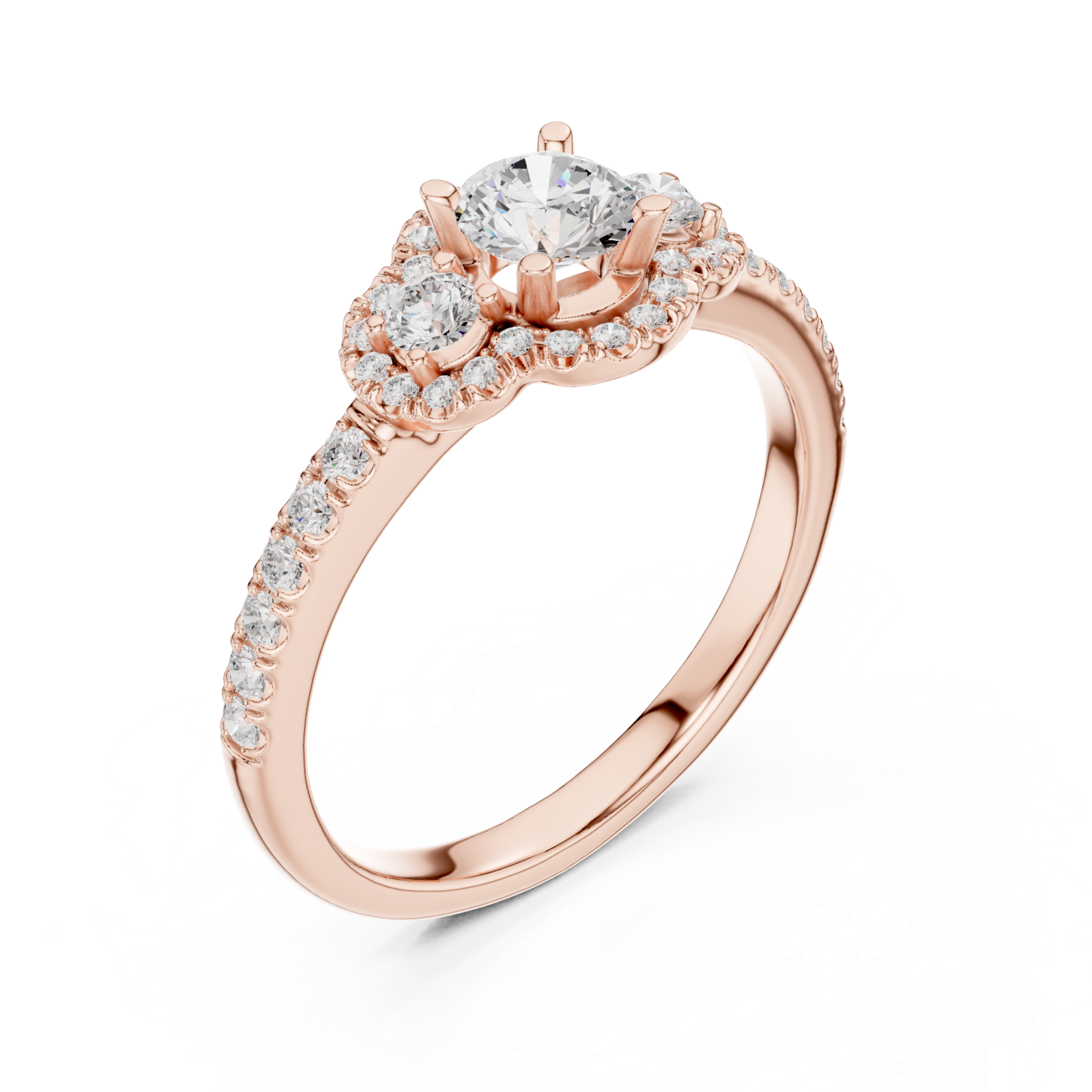  Rose Gold Everlasting Halo Elegance Ring Right View